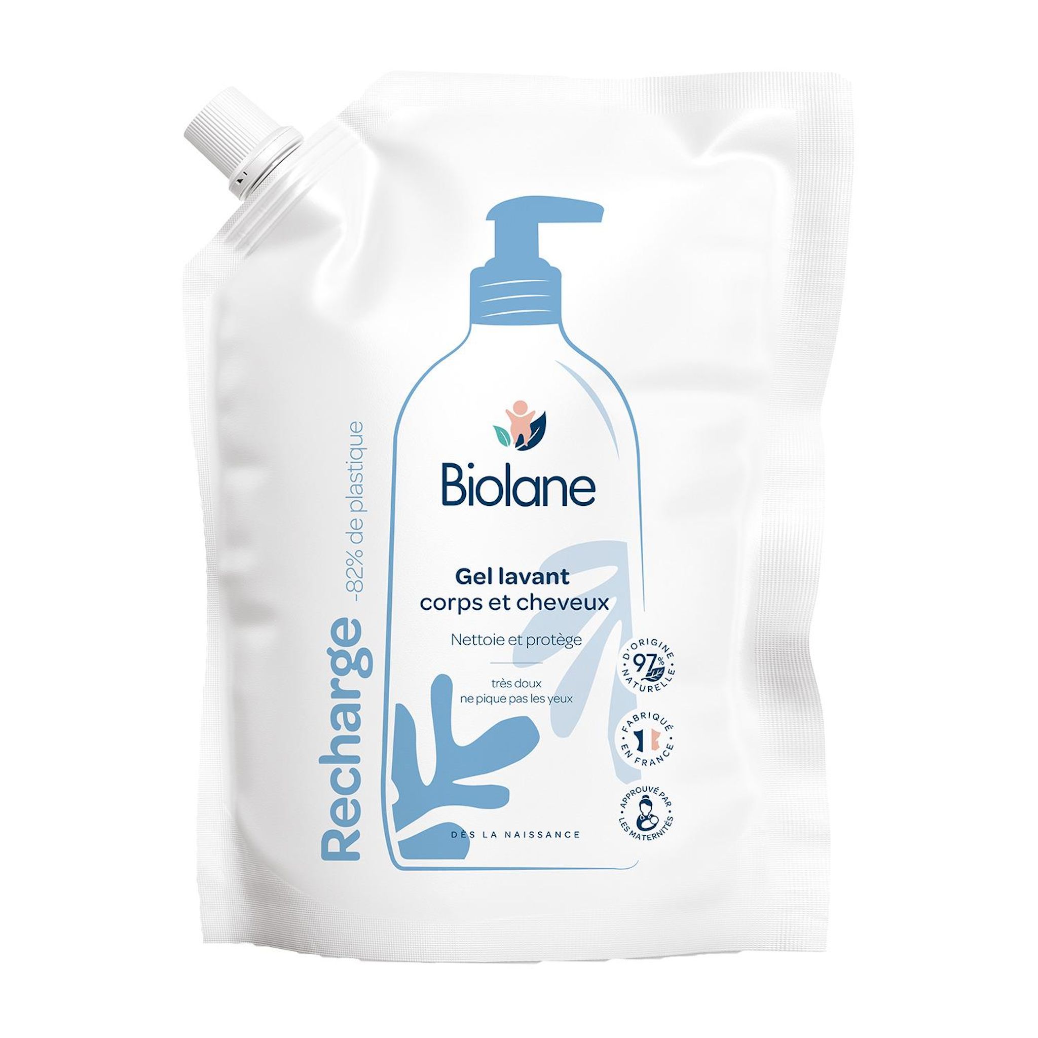 BIOLANE Gel lavant corps et cheveux dès la naissance recharge 750ml