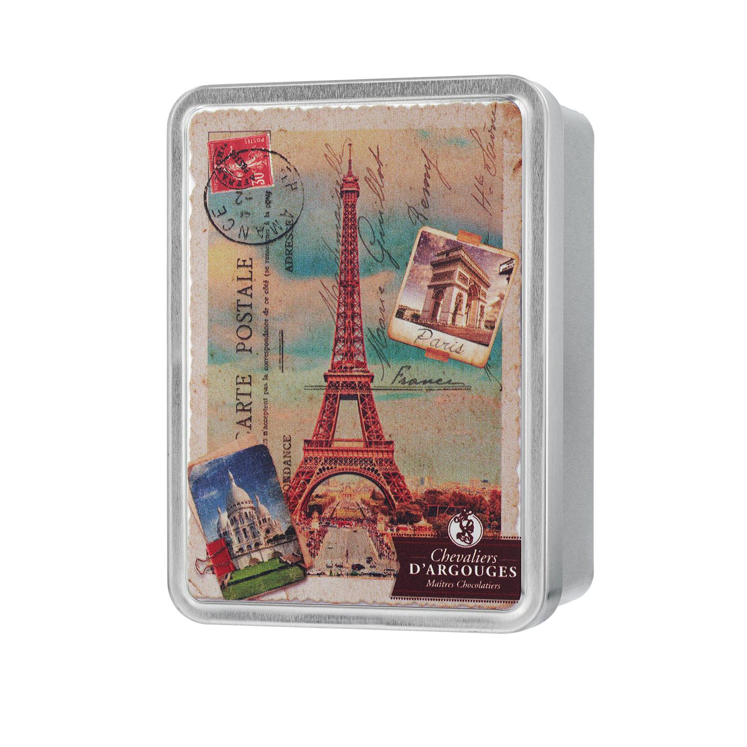 CHEVALIERS D'ARGOUGES Boite de chocolats giandujas paris carte postale 100g