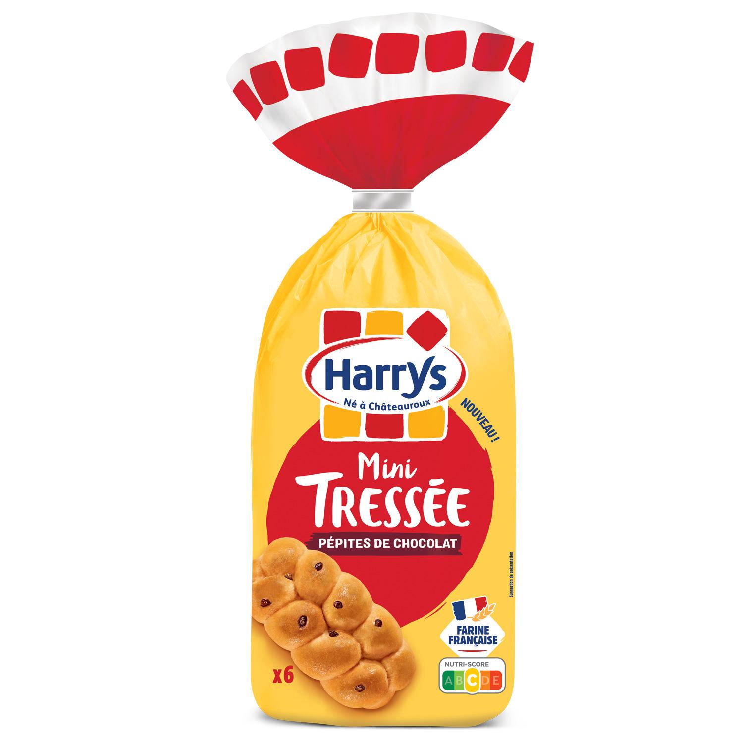 HARRYS Mini brioche tressée aux pépites de chocolat 6 pièces 210g