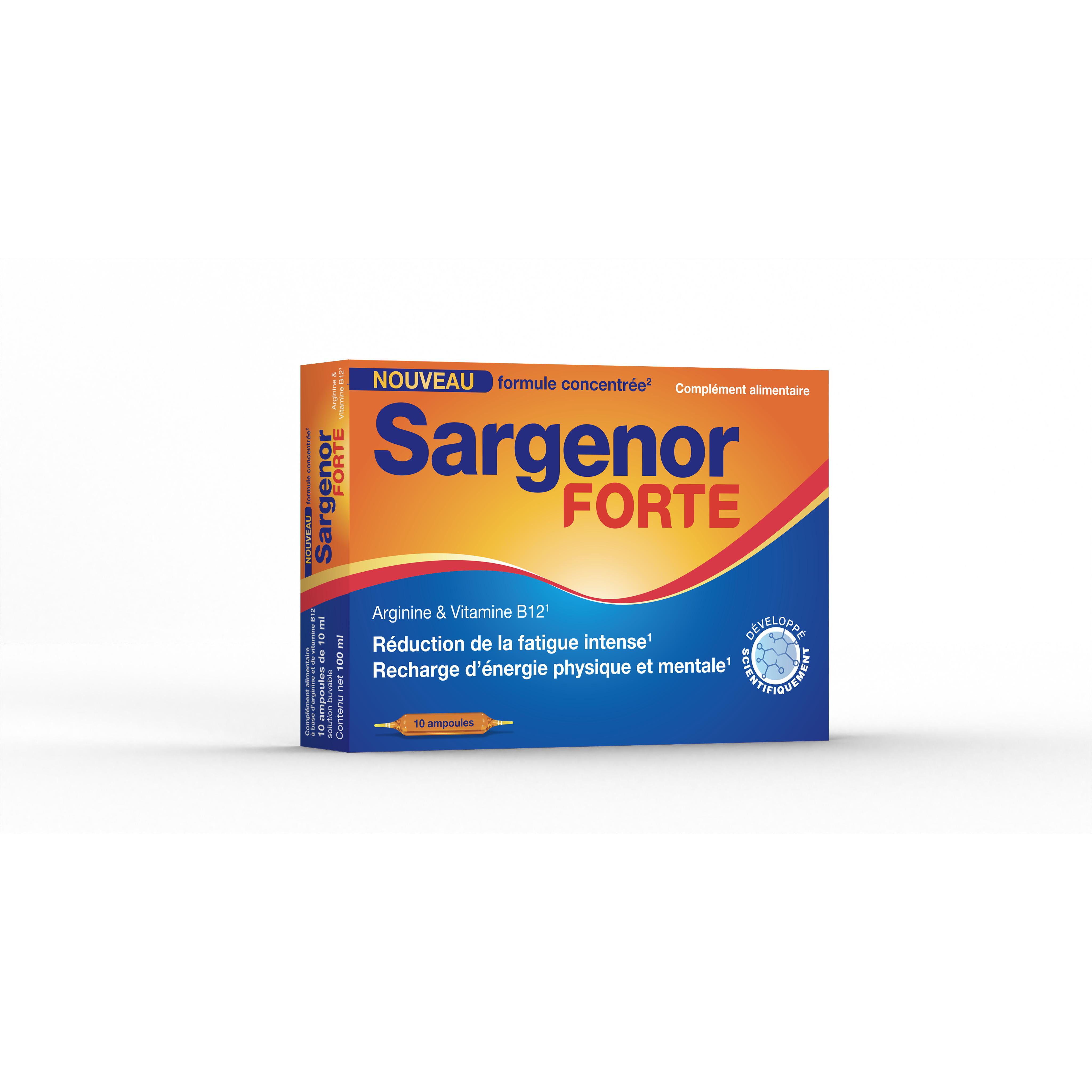 SARGENOR Complément alimentaire arginine et vitamine B12 10 pièces