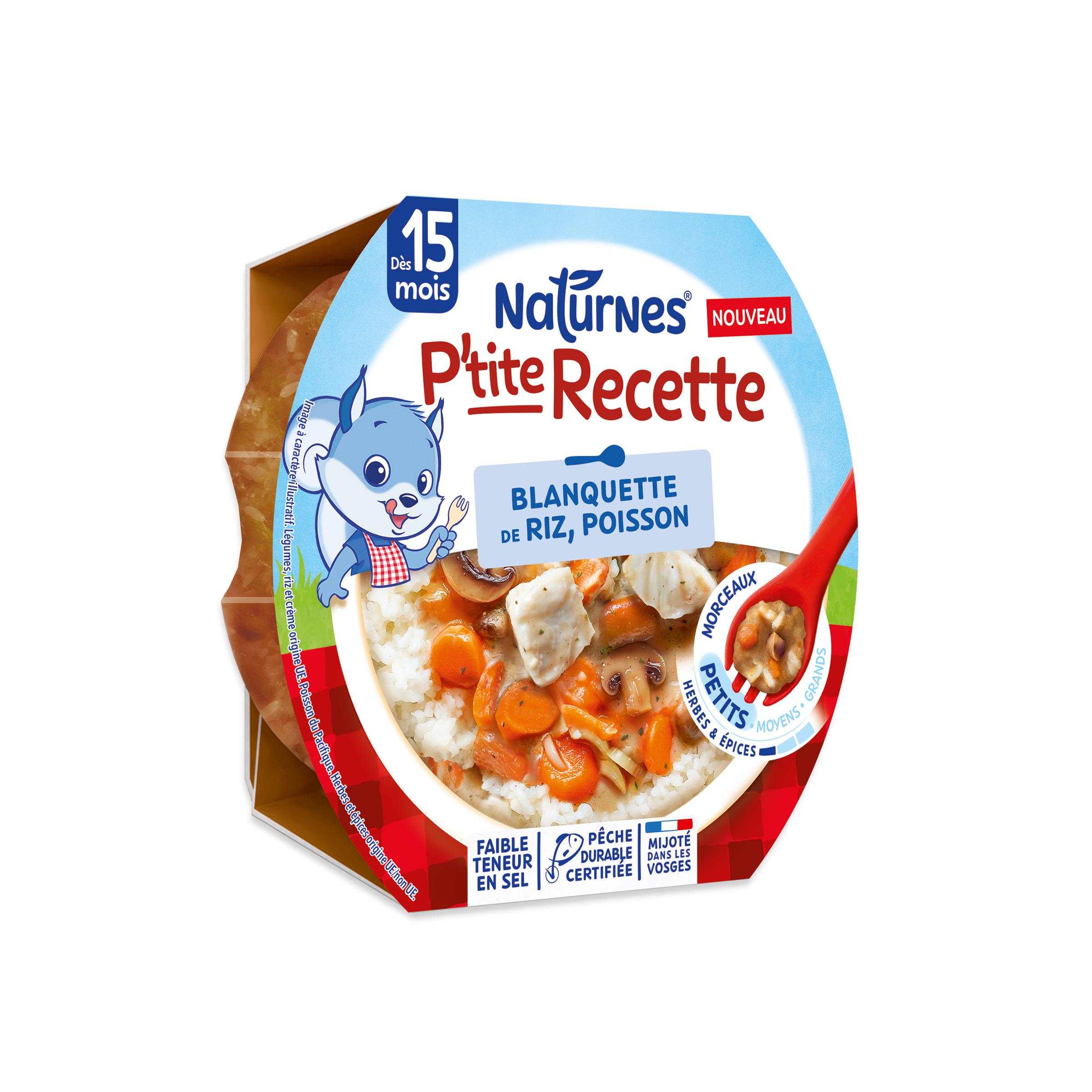NATURNES P'tite Recette assiette blanquette de riz poisson des 15 mois 250g
