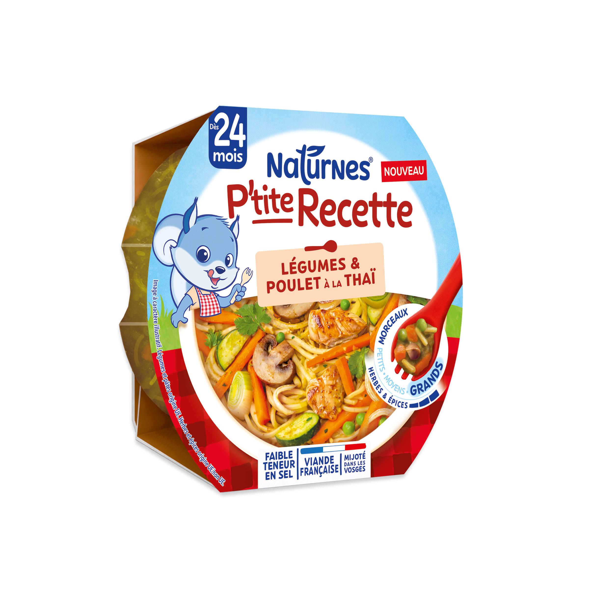 NATURNES P'tite Recette assiette légumes et poulet à la thaï dès 24 mois 250g