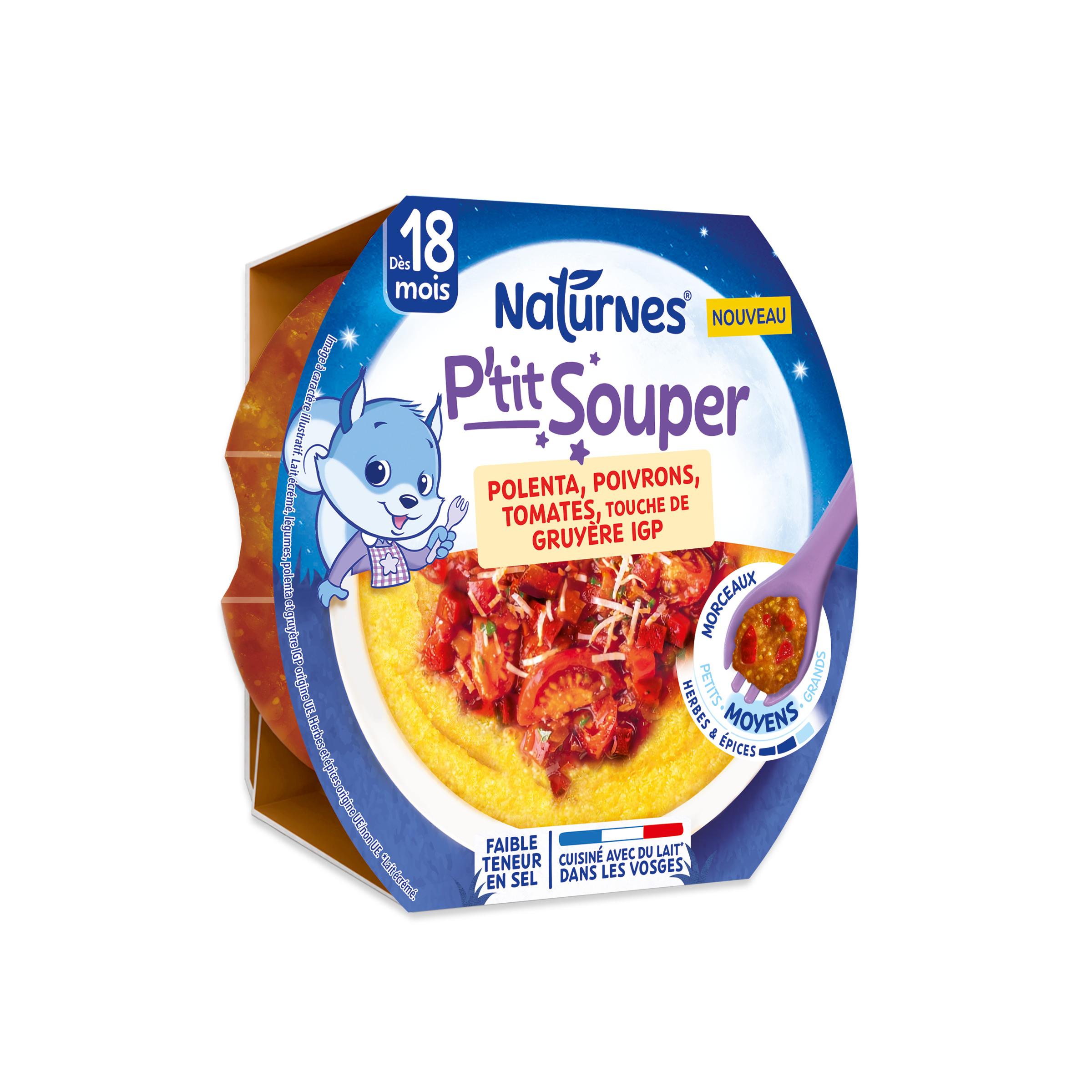 NATURNES P'tit Souper assiette polenta poivrons tomates touche de gruyère IGP dès 18 mois 250g