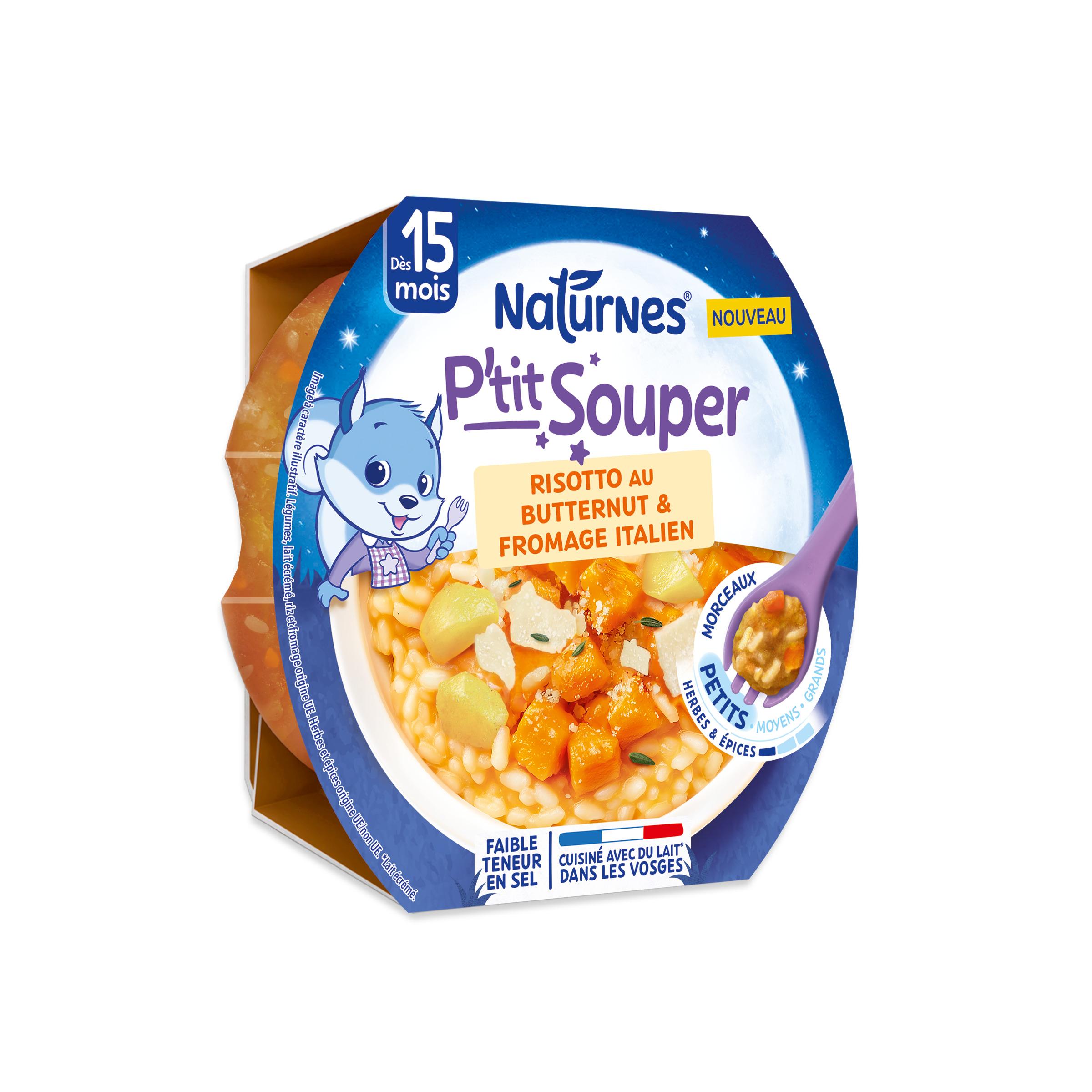 NATURNES P'tit Souper assiette risotto butternut fromage italien dès 15 mois 250g