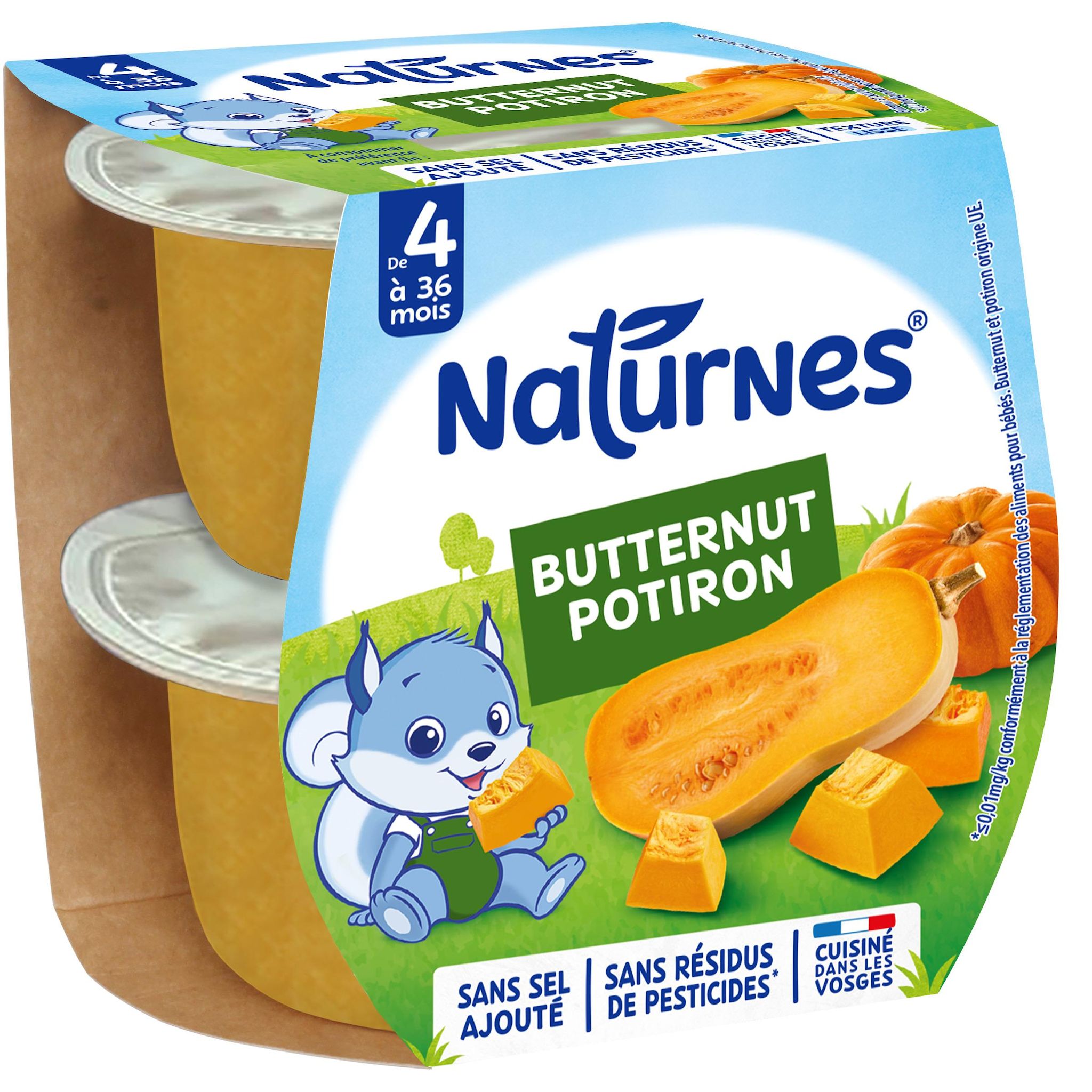 NATURNES Bols de butternut et potiron dès 4 mois 2x130g