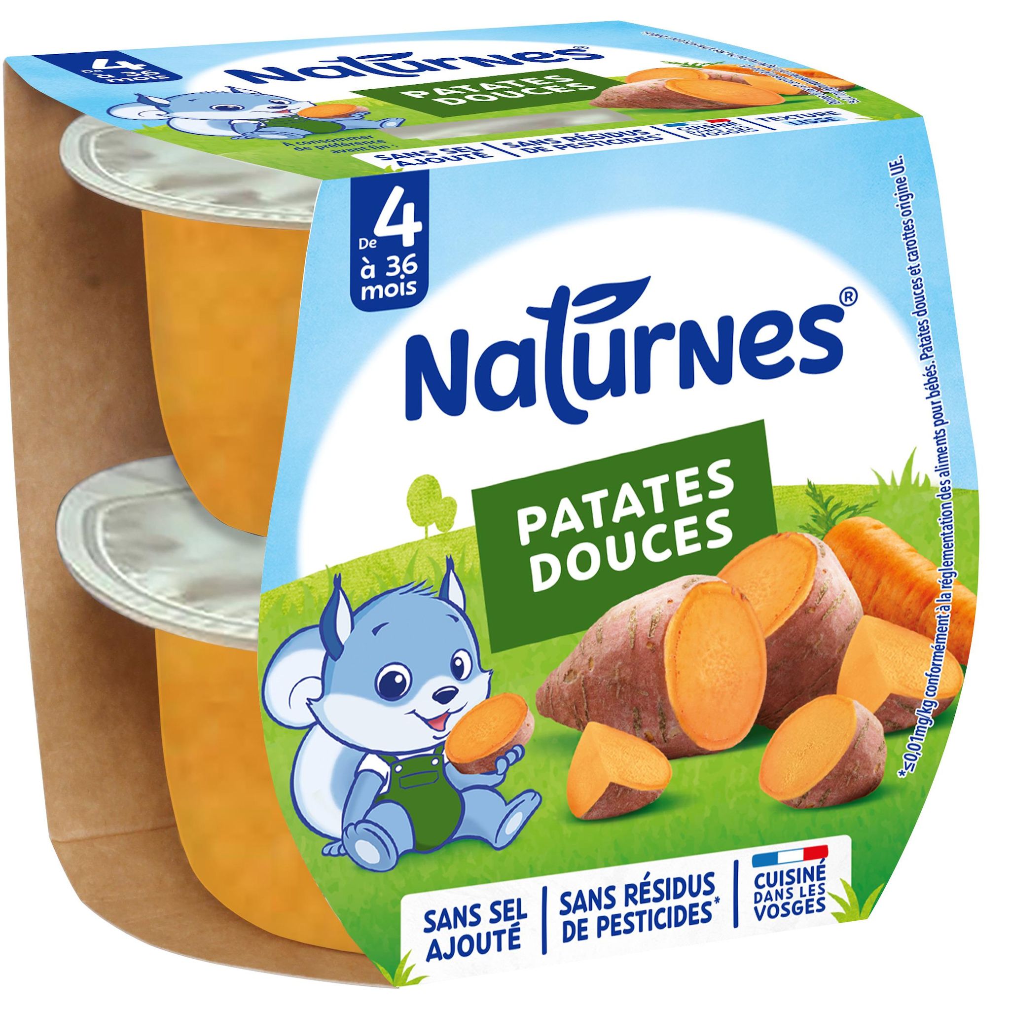 NATURNES Bols de patates douces dès 4 mois 2x130g