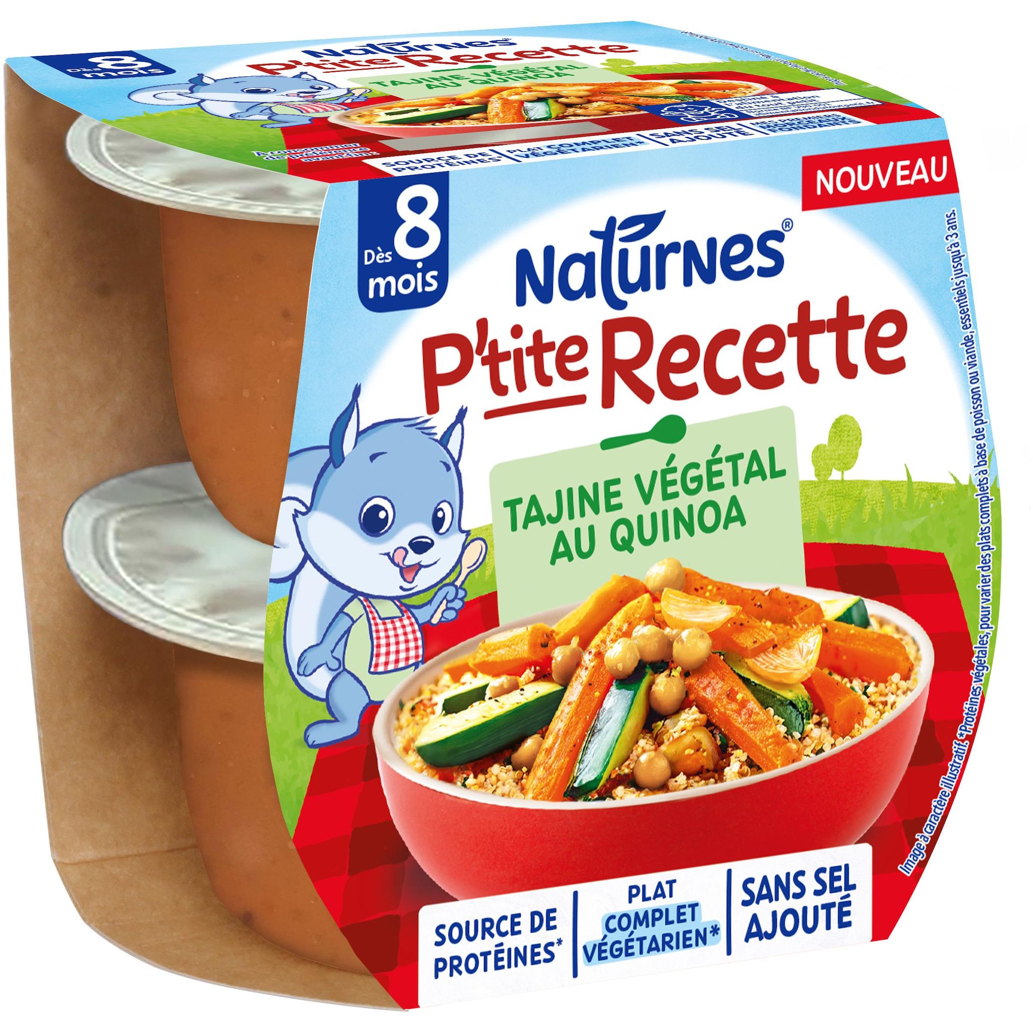 NATURNES Ptite recette bol tajine vegetal au quinoa dès 8 mois 2x200g