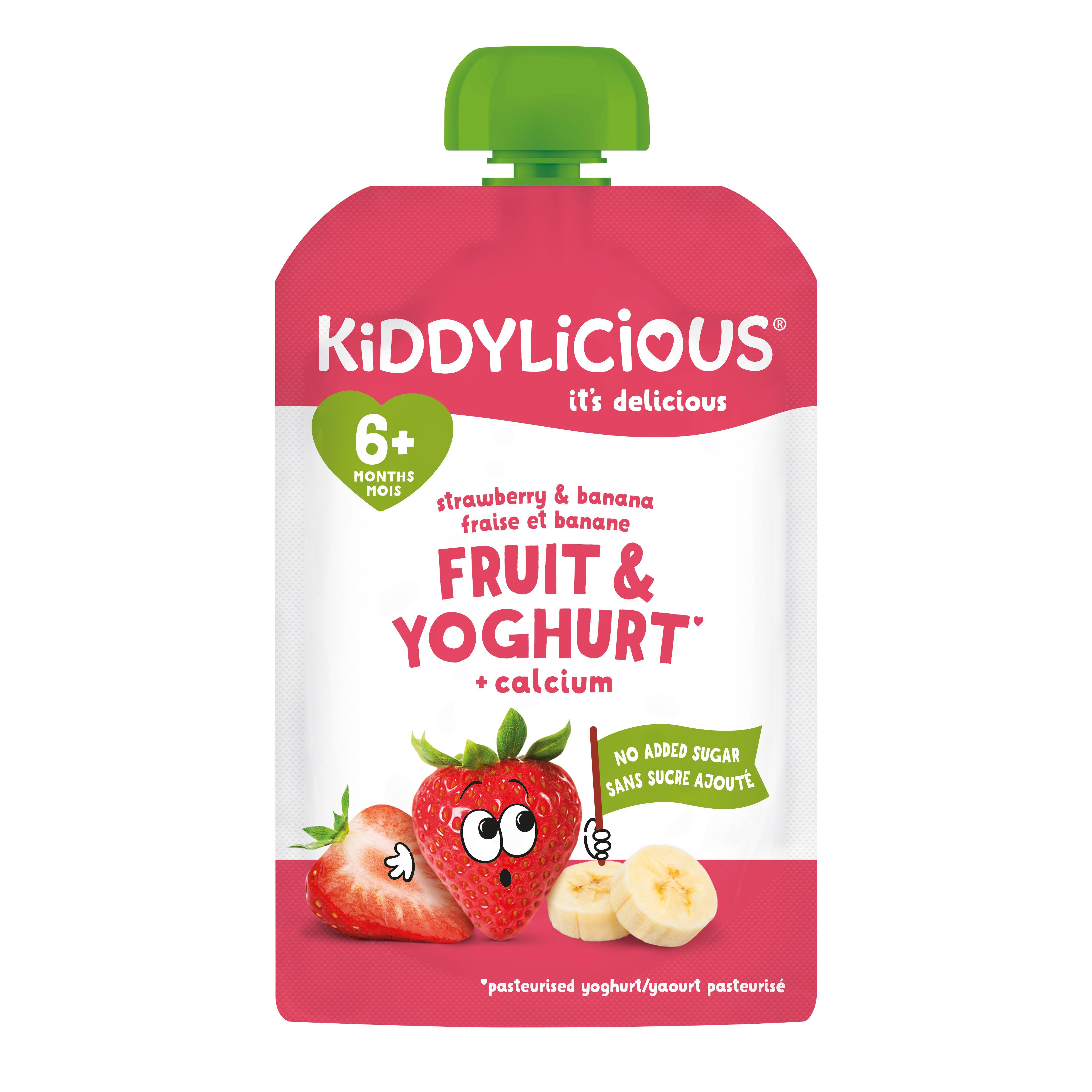 KIDDYLICIOUS Compote yaourt fraise banane calcium dès 6 mois 100g