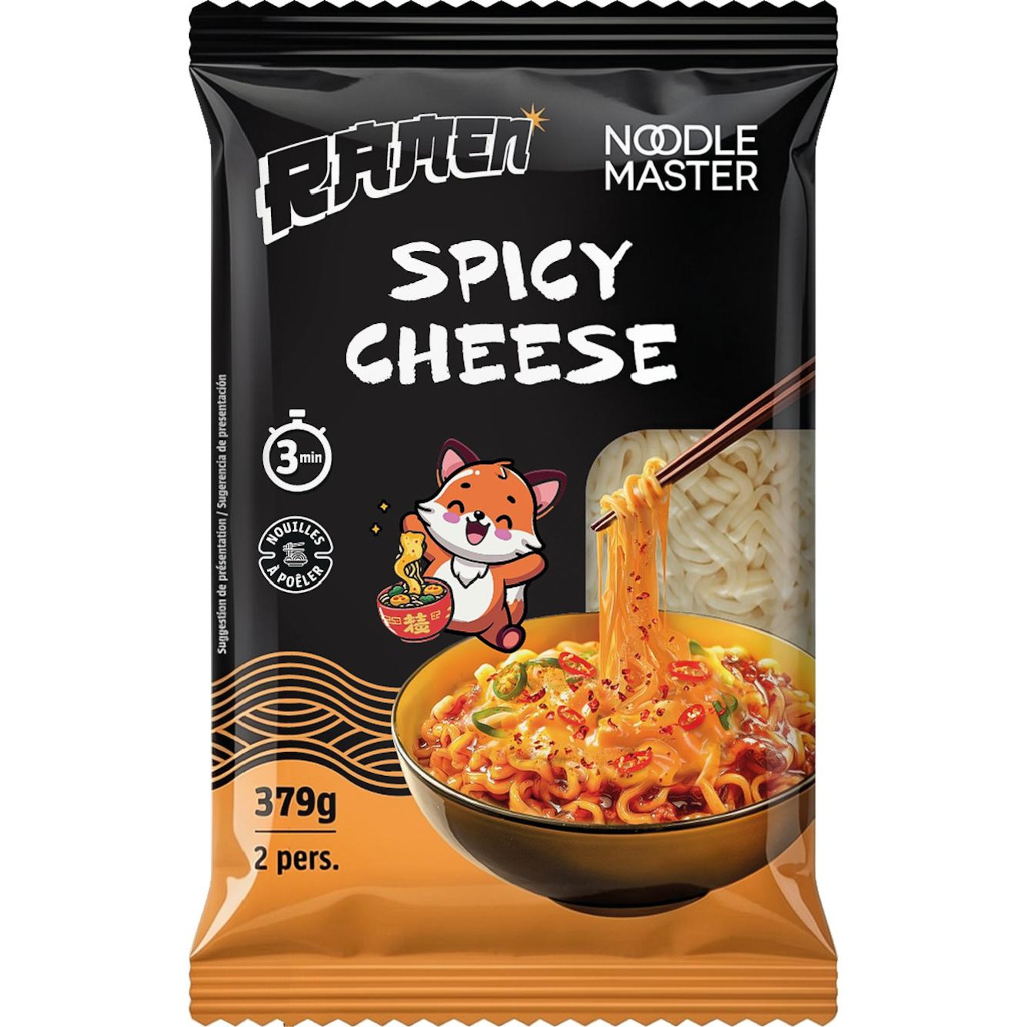 NOODLE MASTER Nouilles udon saveur fromage pimenté 1 portion 379g