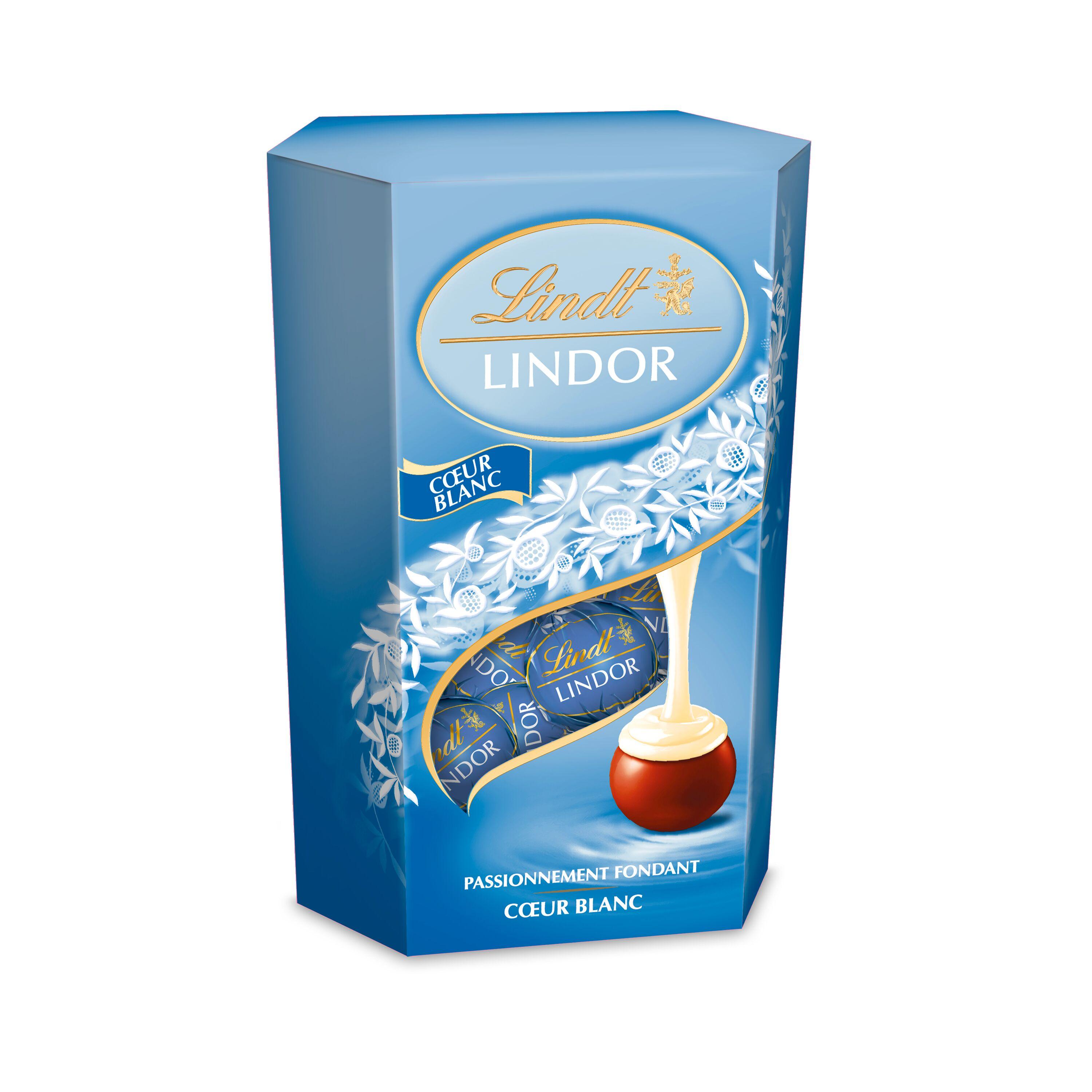 LINDT Lindor Assortiment de chocolats au lait et blanc en cornet 200g