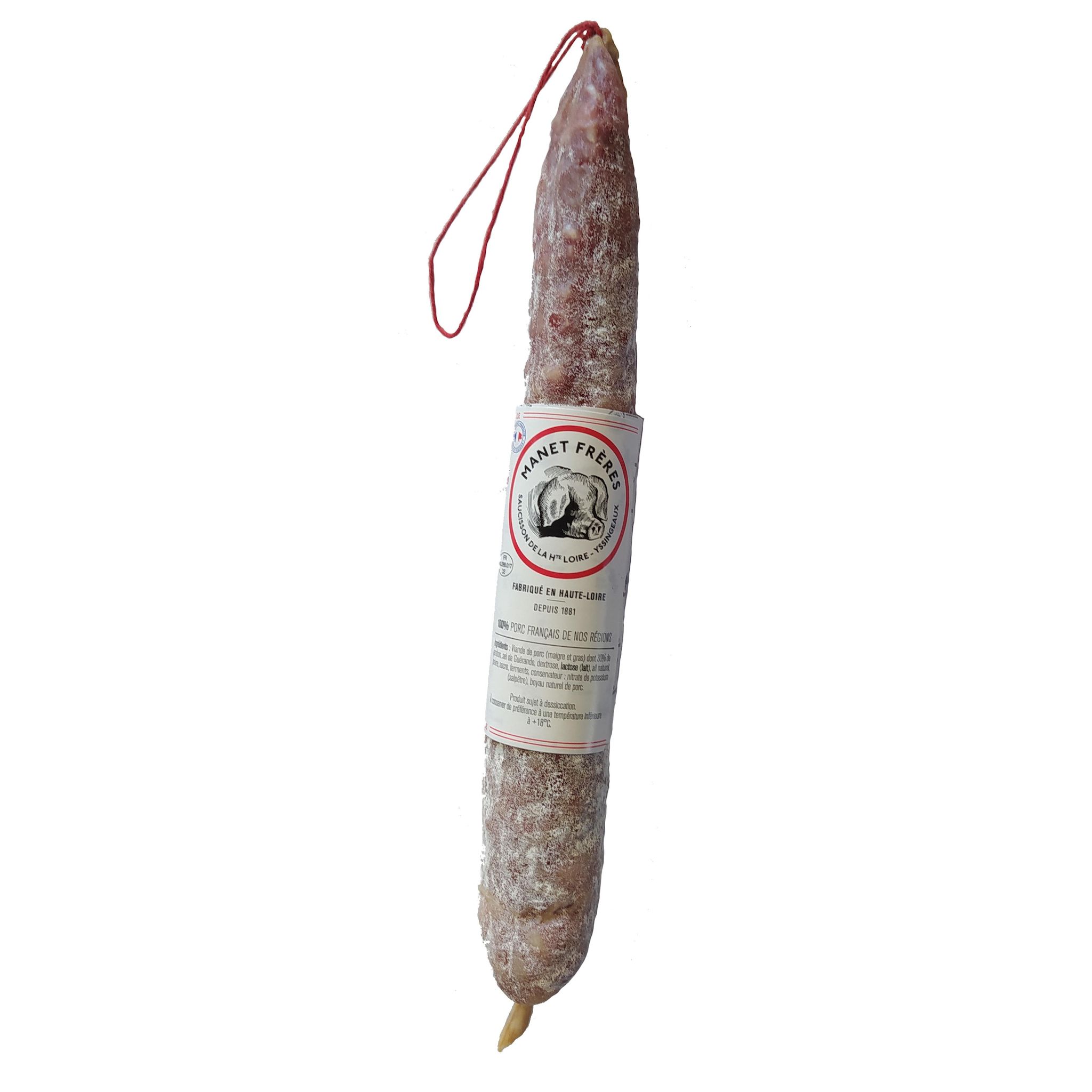 MANET FRERES Saucisse sèche droite pur porc origine France 270g