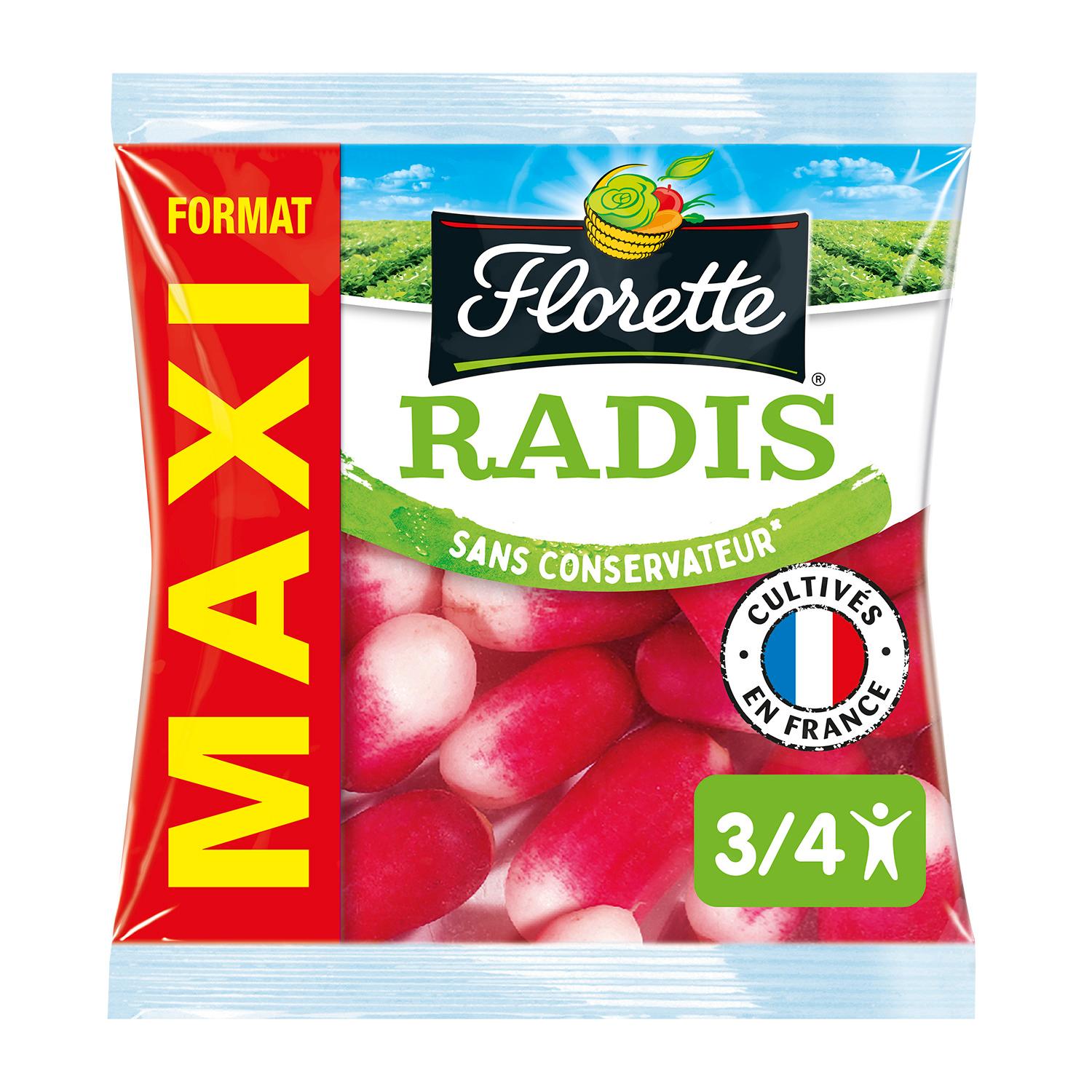 FLORETTE Radis format maxi 3/4 parts 300g