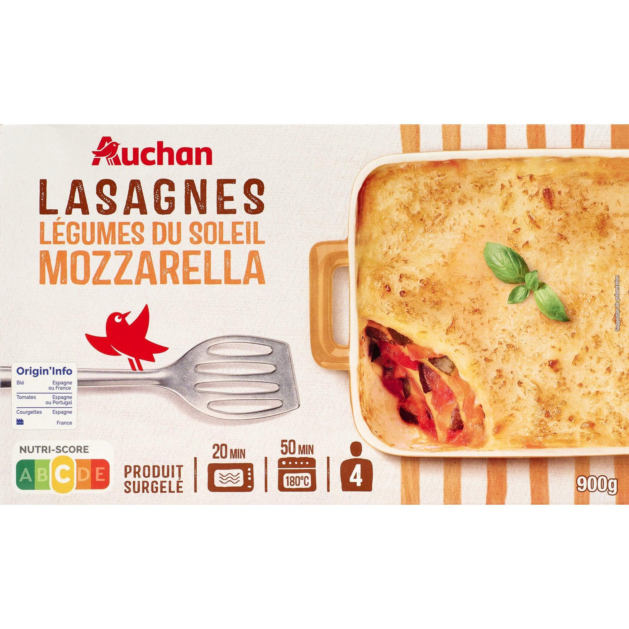 AUCHAN Lasagnes aux légumes du soleil 900g