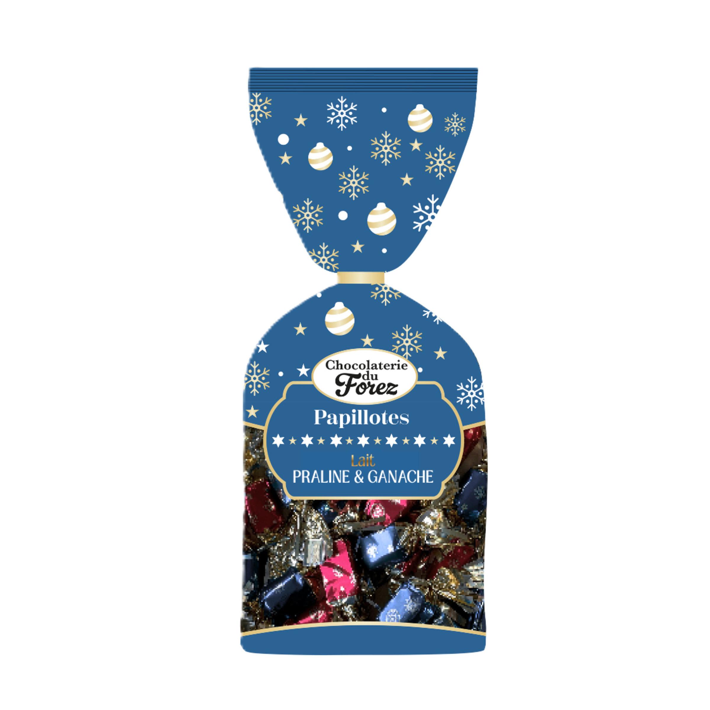 Papillotes de chocolat au lait fourrées, ganache et praliné 500g