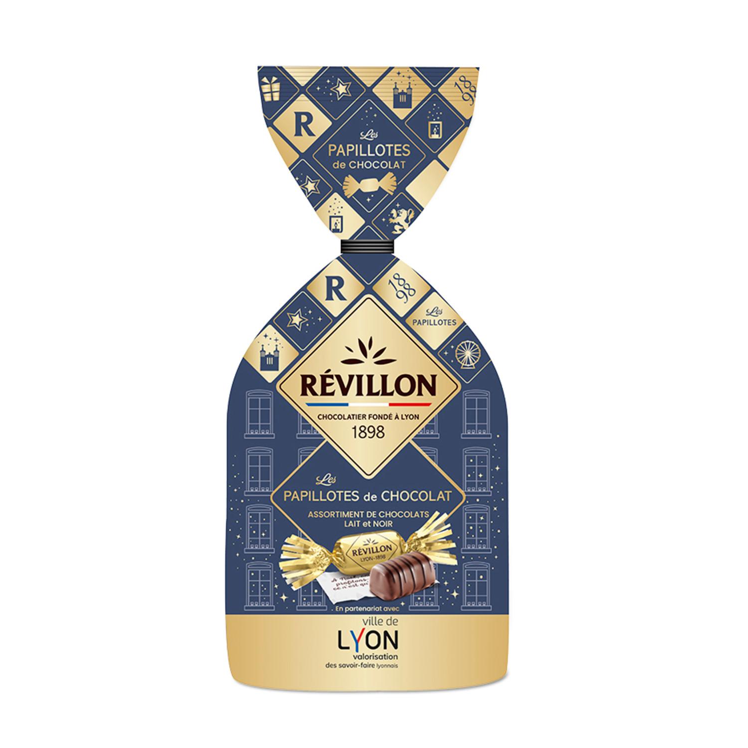 REVILLON CHOCOLATIER Assortiment de papillotes de chocolat au lait et noir 300g