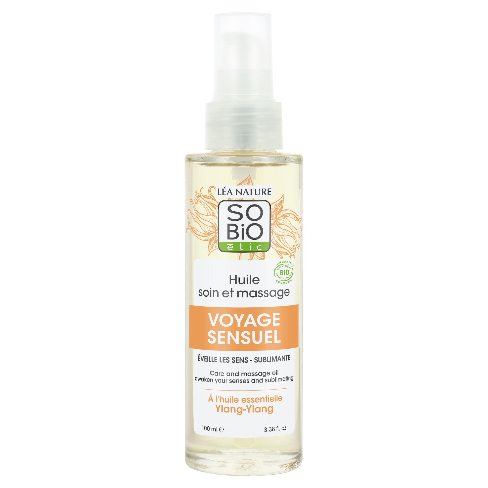 SO BIO ETIC Voyage Sensuel Huile de soin et massage bio à l'huile essentielle ylang-ylang 100ml