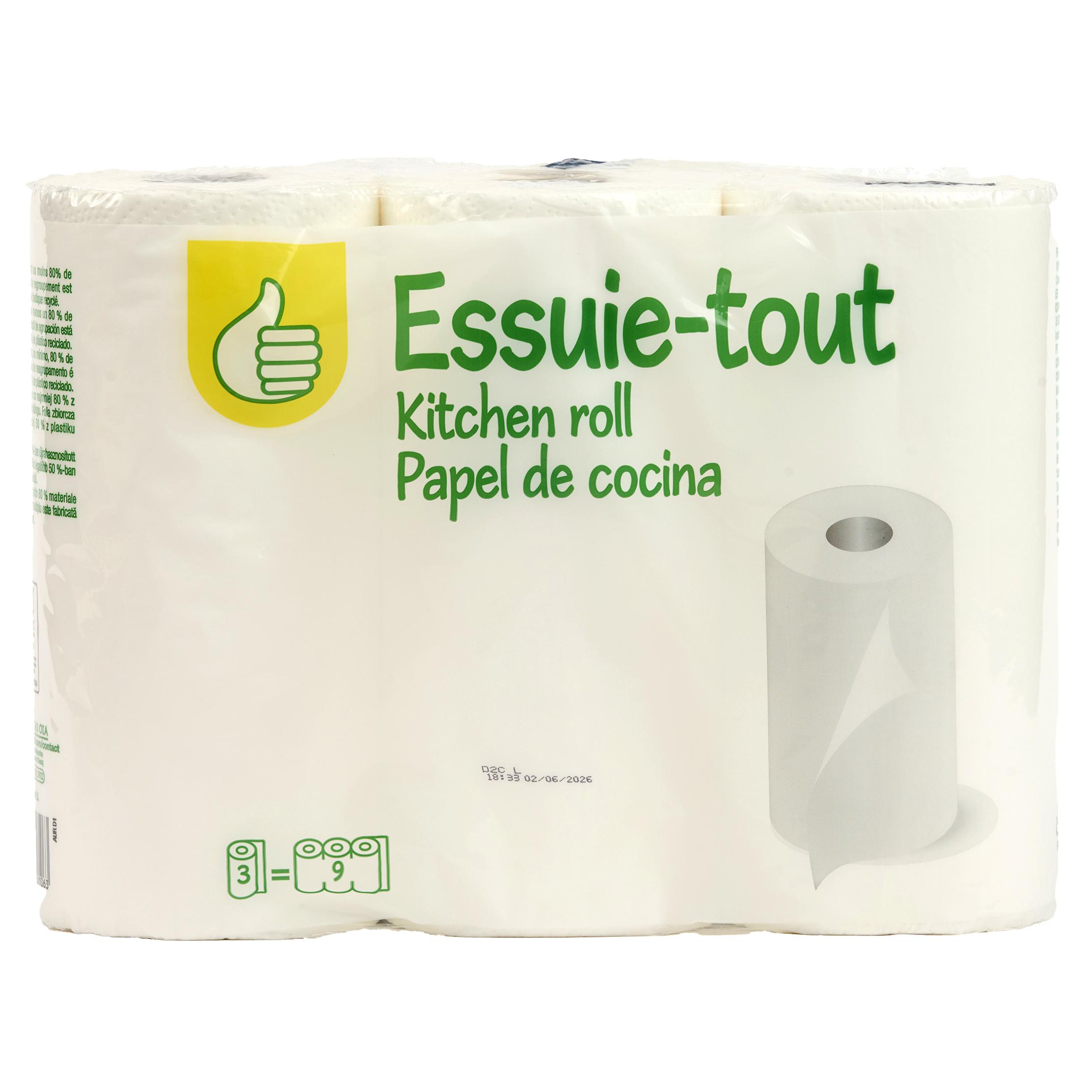 POUCE Essuie-tout compact = 9 standards 3 rouleaux