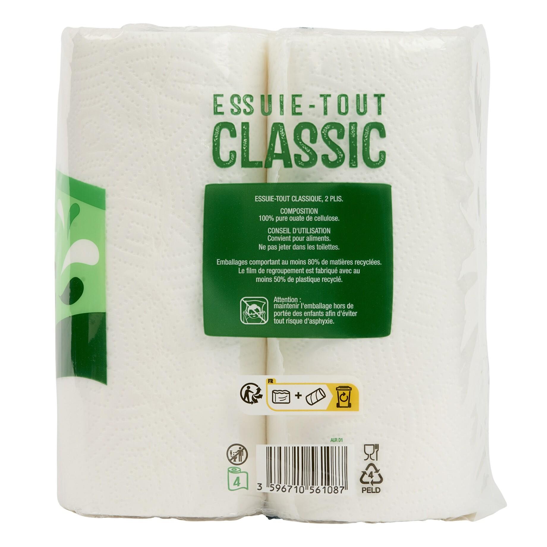 Voir la diapositive 3 : AUCHAN Essuie-tout classic ultra-résistant 4 rouleaux