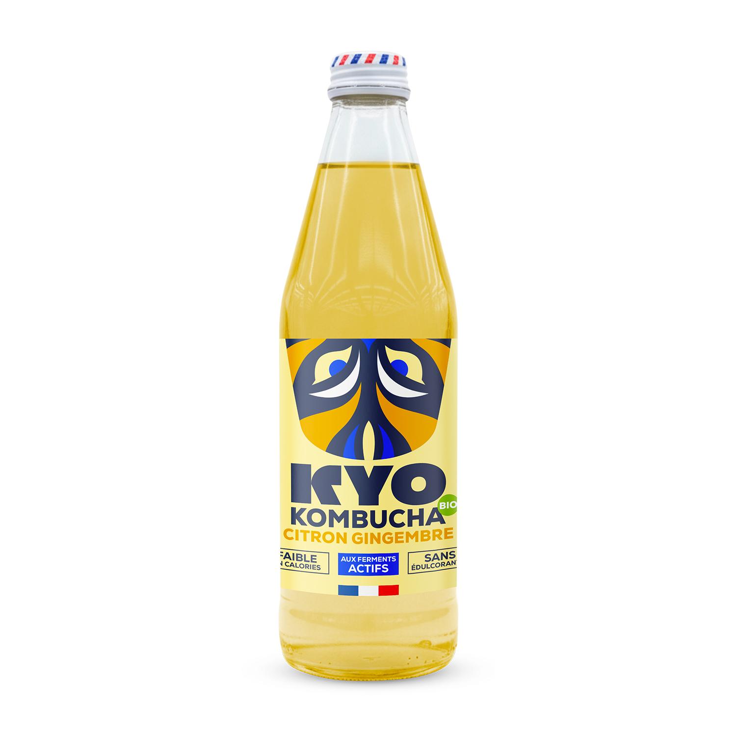 KYO Kombucha thé vert gingembre citron bio 33cl