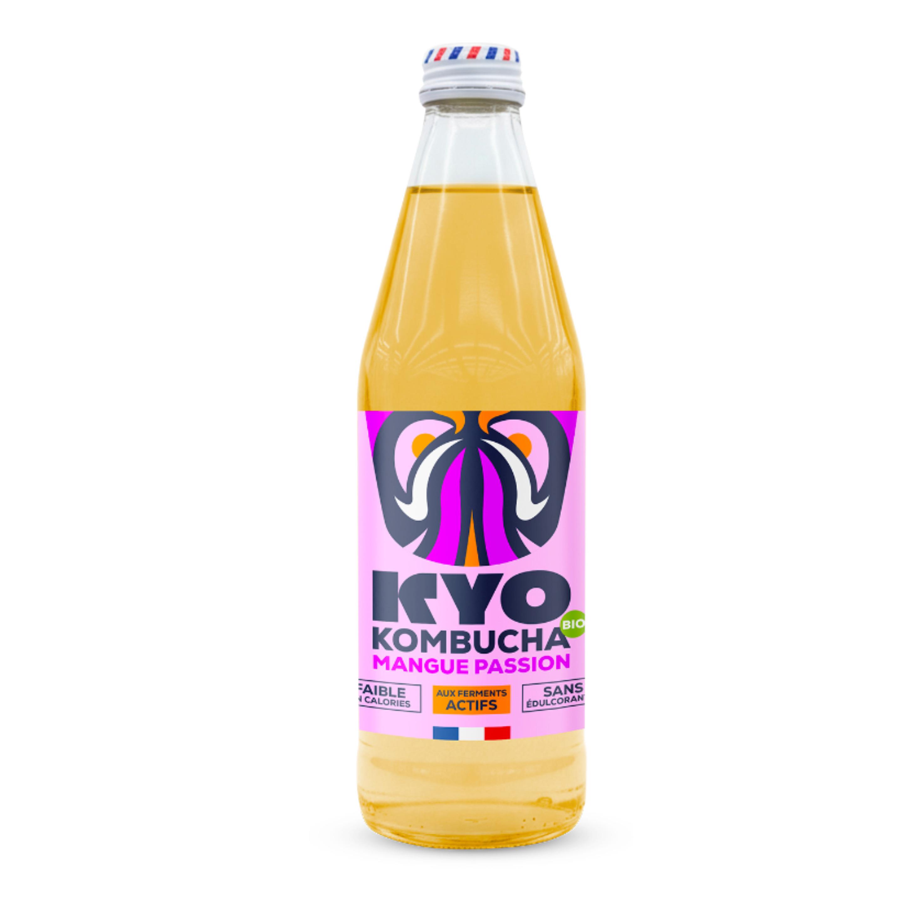 KYO Kombucha thé vert mangue passion bio 33cl