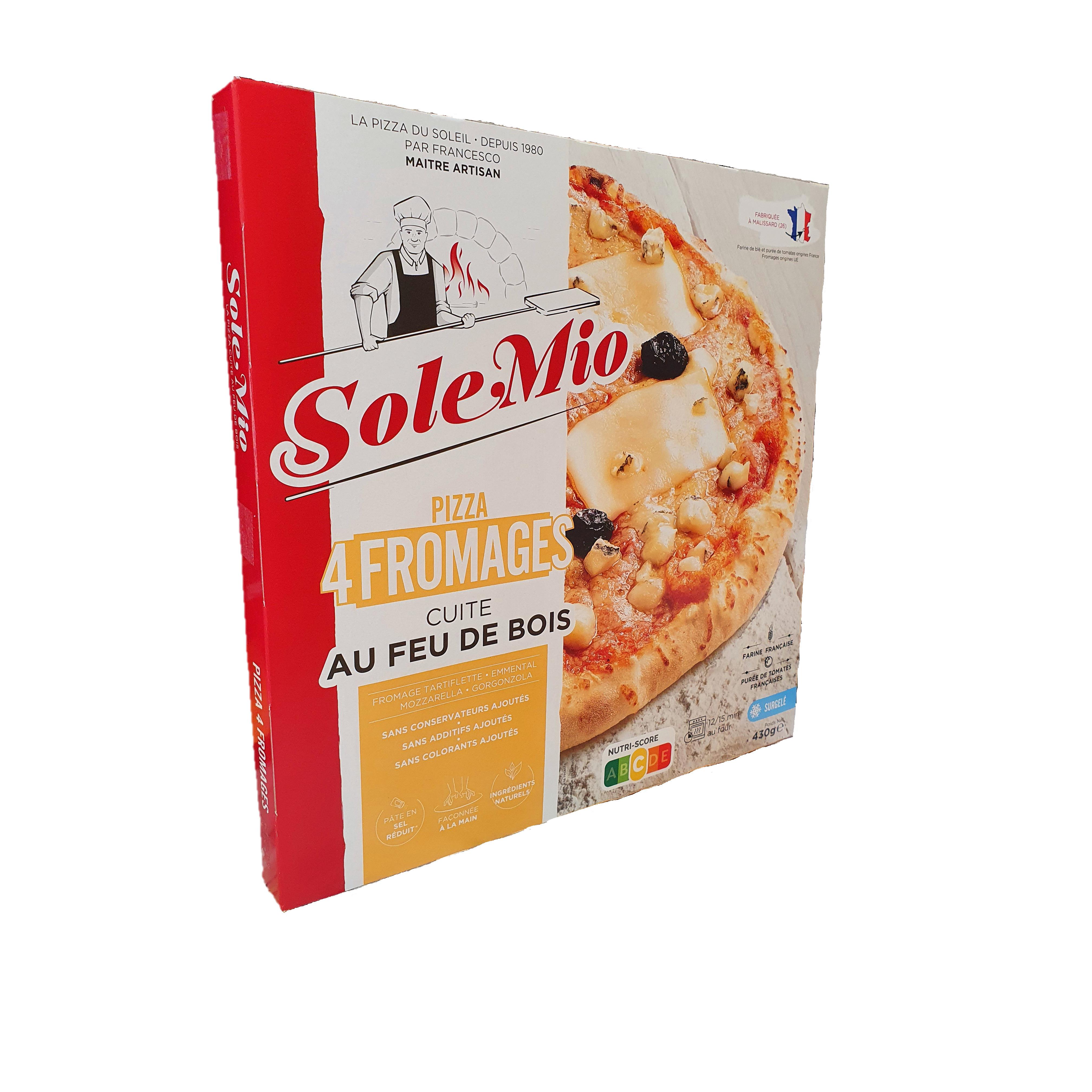 SOLE MIO Pizza 4 fromages cuite au feu de bois 430g