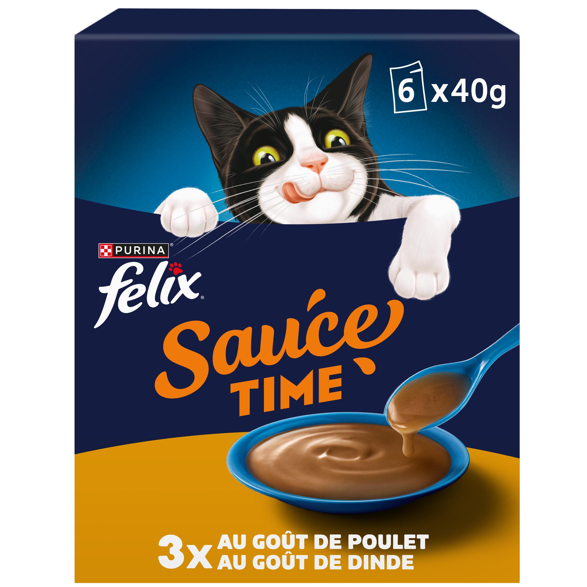 FELIX Sauce Time Sachets en sauce au poulet et dinde pour chat 6 sachets 6x40g