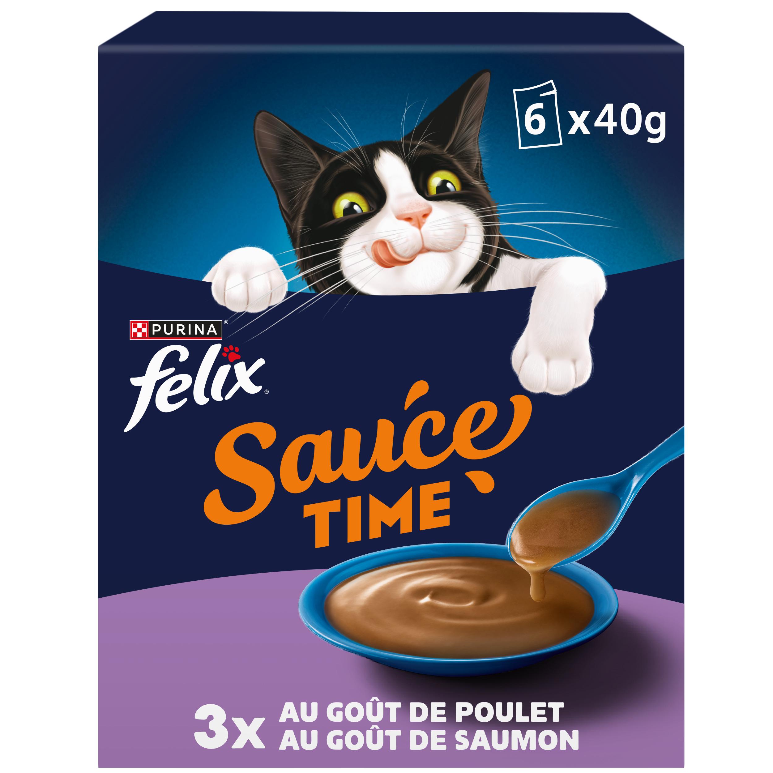 FELIX Sauce Time Sachets en sauce au poulet et saumon pour chat adulte 6 sachets 6x40g