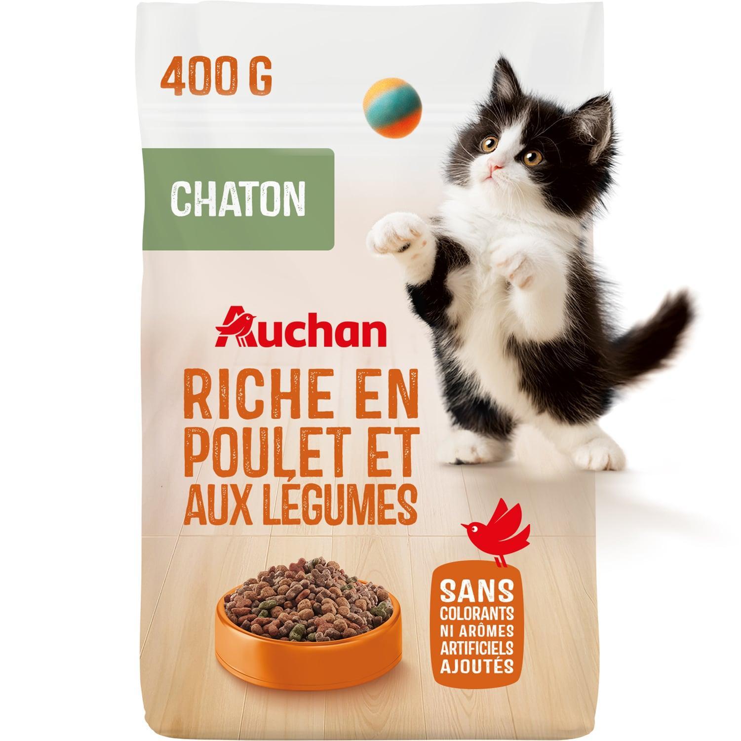 AUCHAN Croquettes au poulet et aux légumes pour chaton 400g