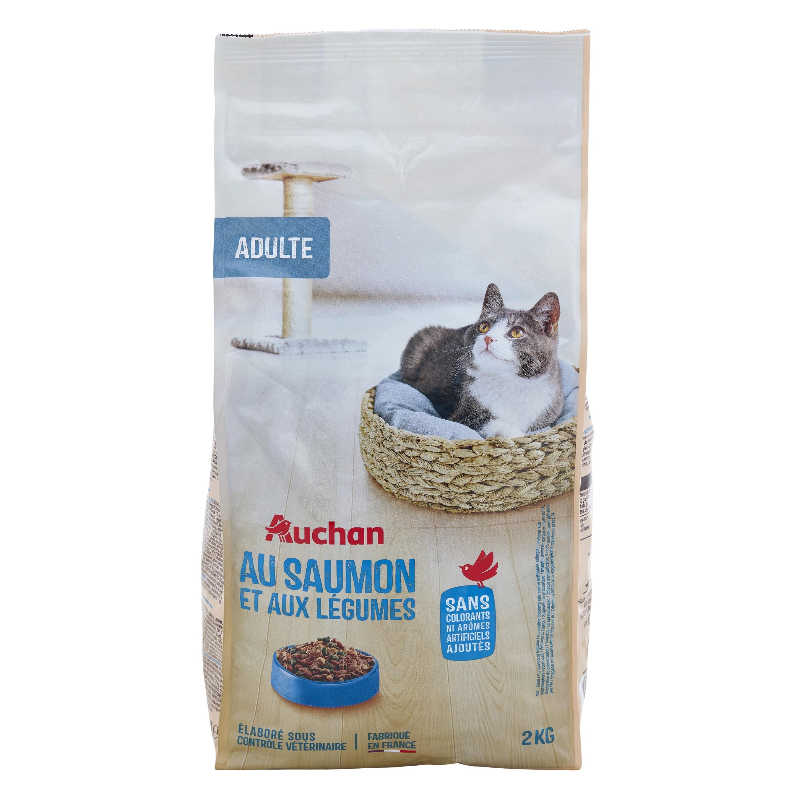 Voir la diapositive 3 : AUCHAN Croquettes au saumon et aux légumes pour chat 2kg