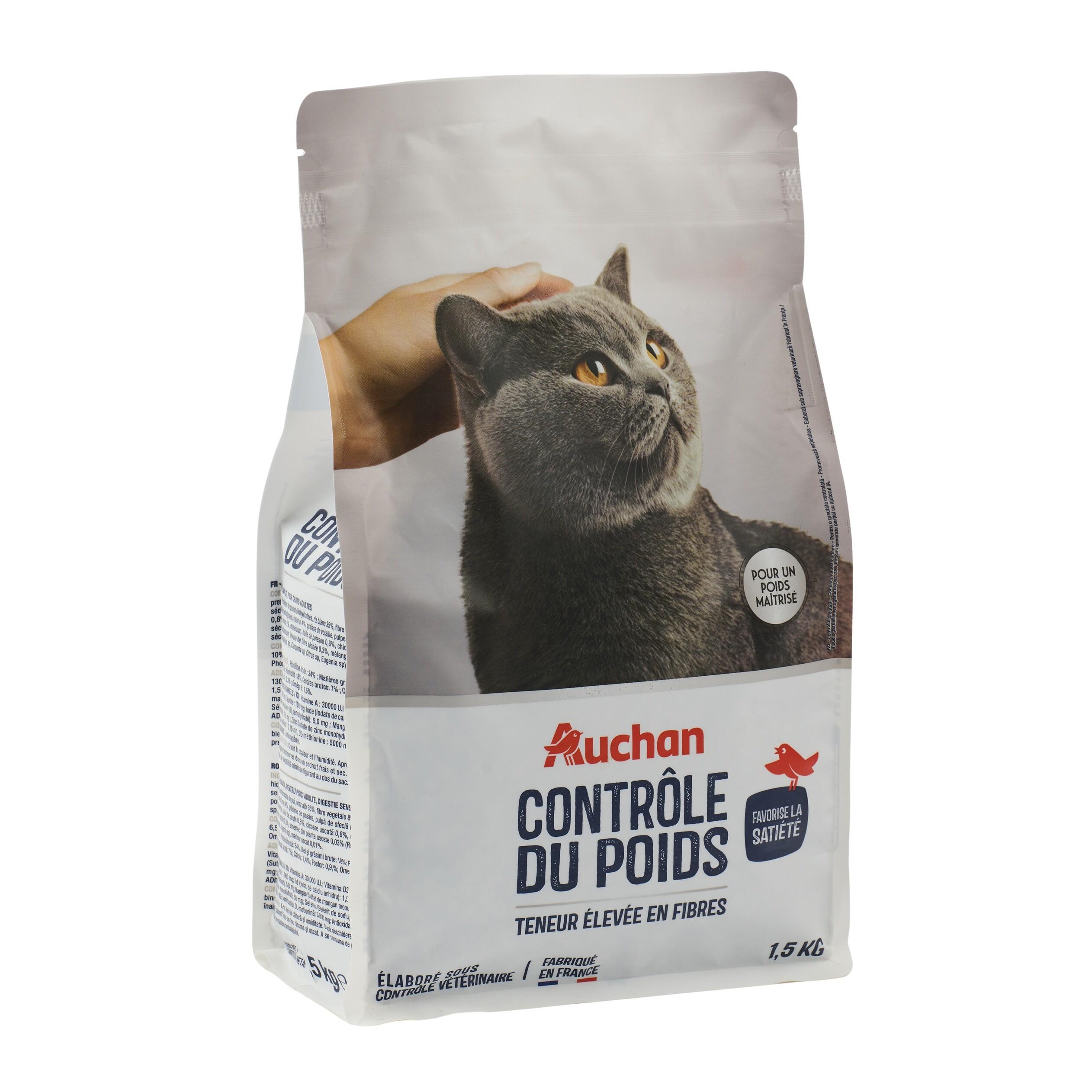 Voir la diapositive 4 : AUCHAN Croquettes contrôle de poids pour chat 1.5kg