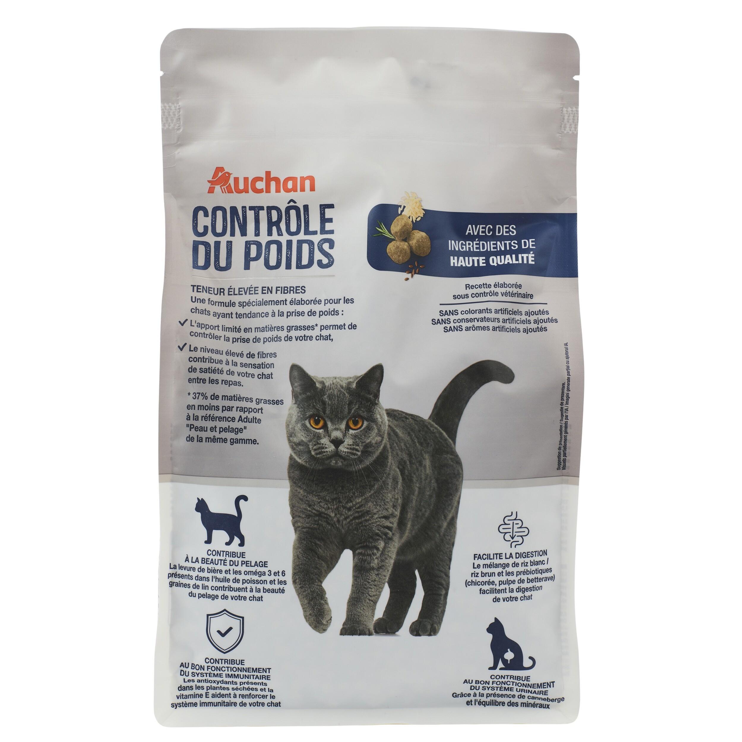 Voir la diapositive 5 : AUCHAN Croquettes contrôle de poids pour chat 1.5kg