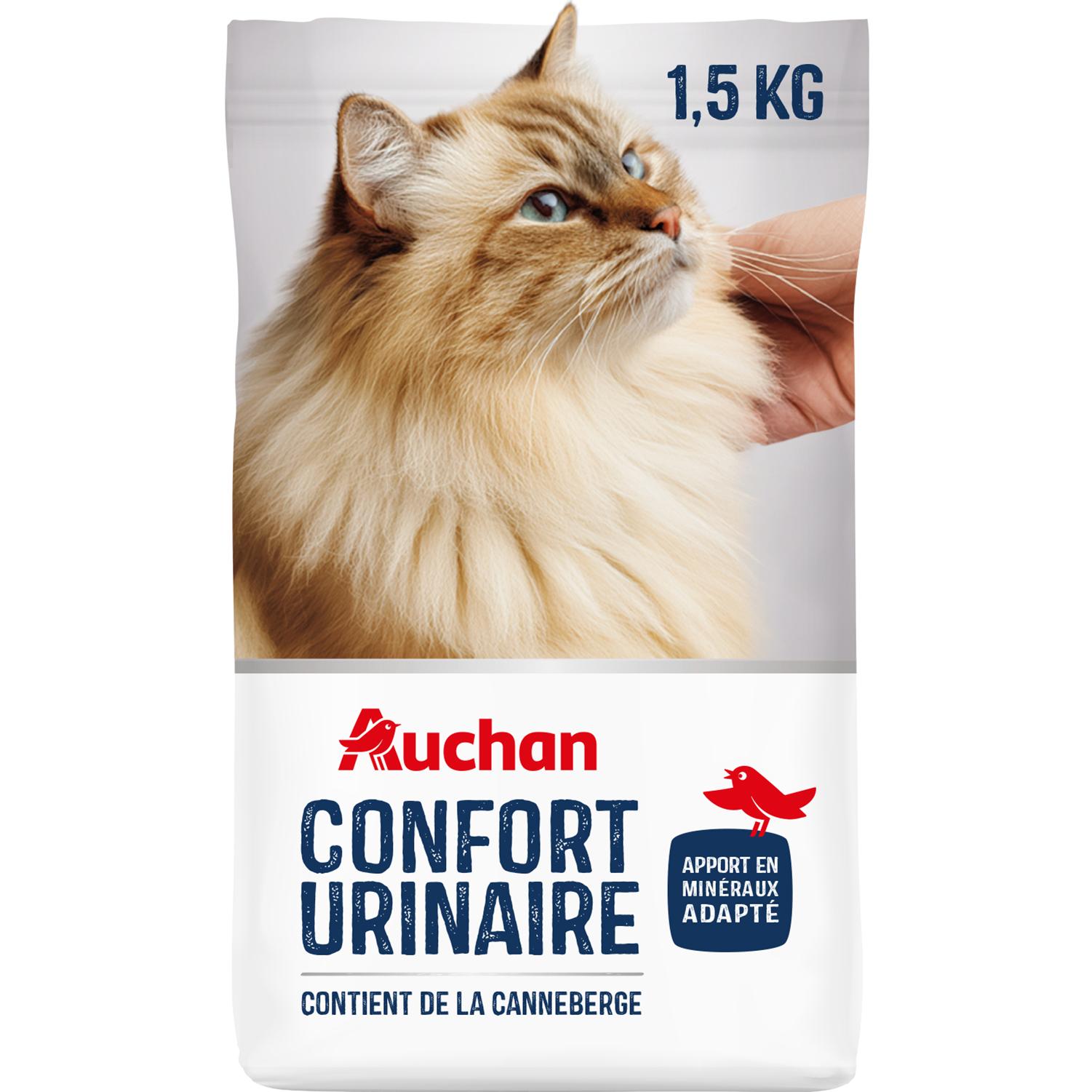 AUCHAN Croquettes confort urinaire pour chat 1,5kg