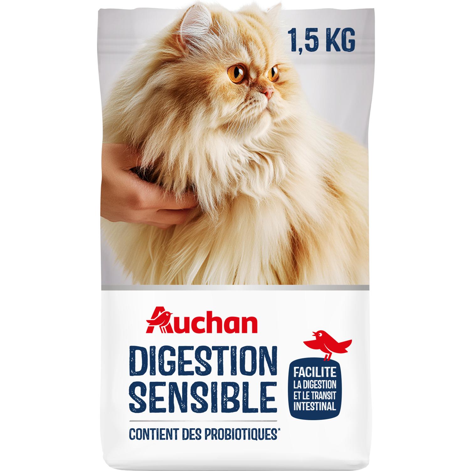 AUCHAN Croquettes digestion sensible pour chat 1,5kg