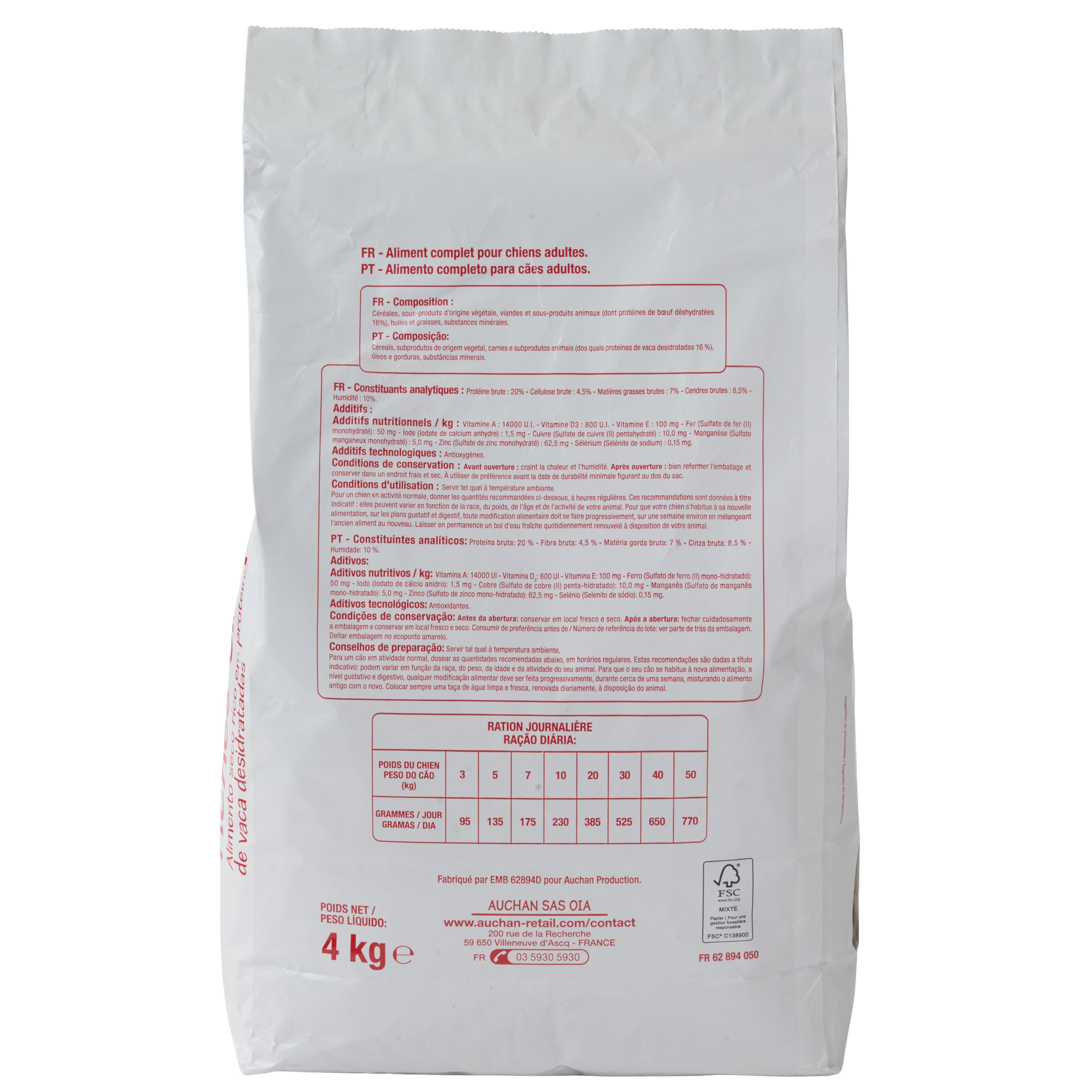 Voir la diapositive 3 : POUCE Croquettes au boeuf pour chien 4kg