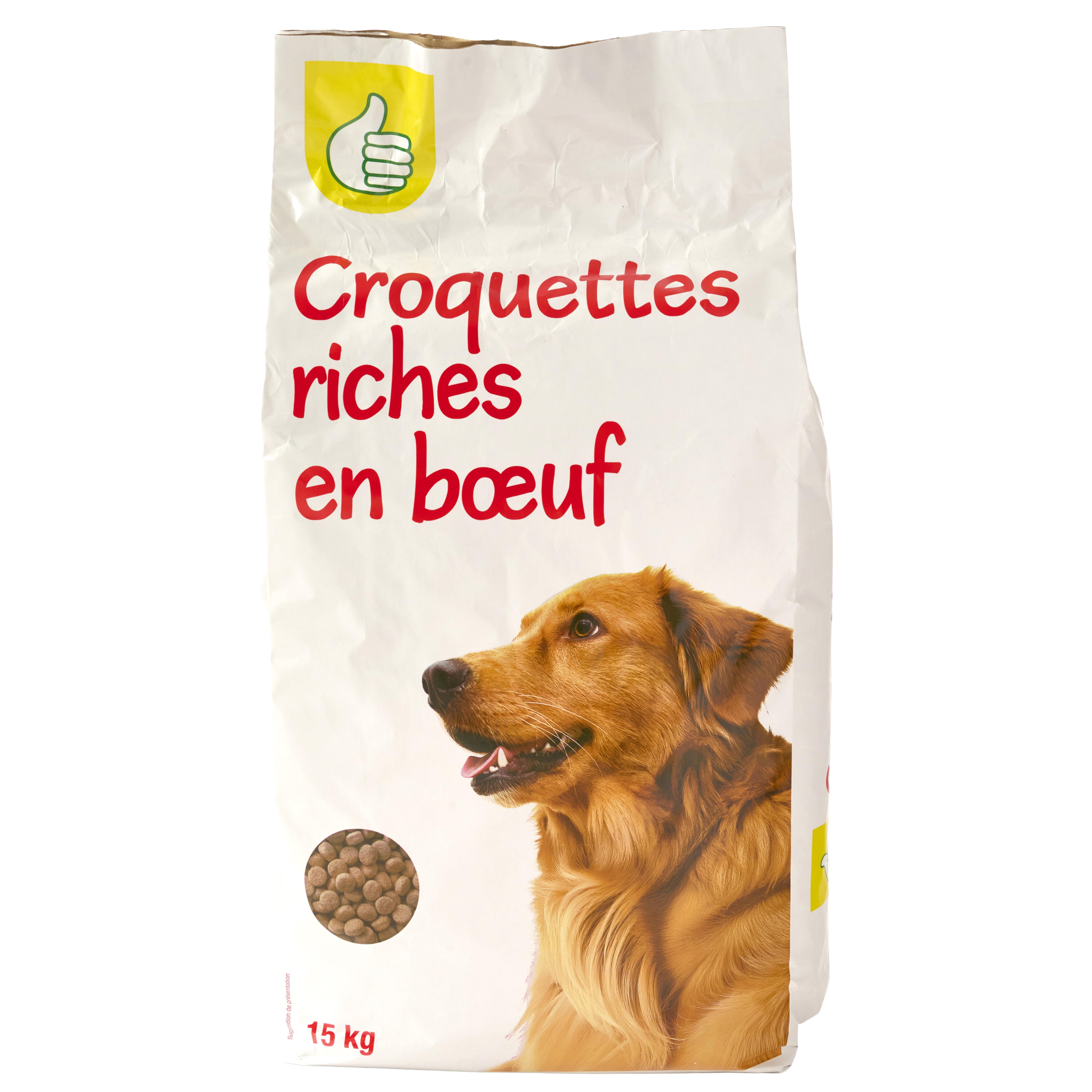 Voir la diapositive 2 : POUCE Croquettes au boeuf pour chien 15kg