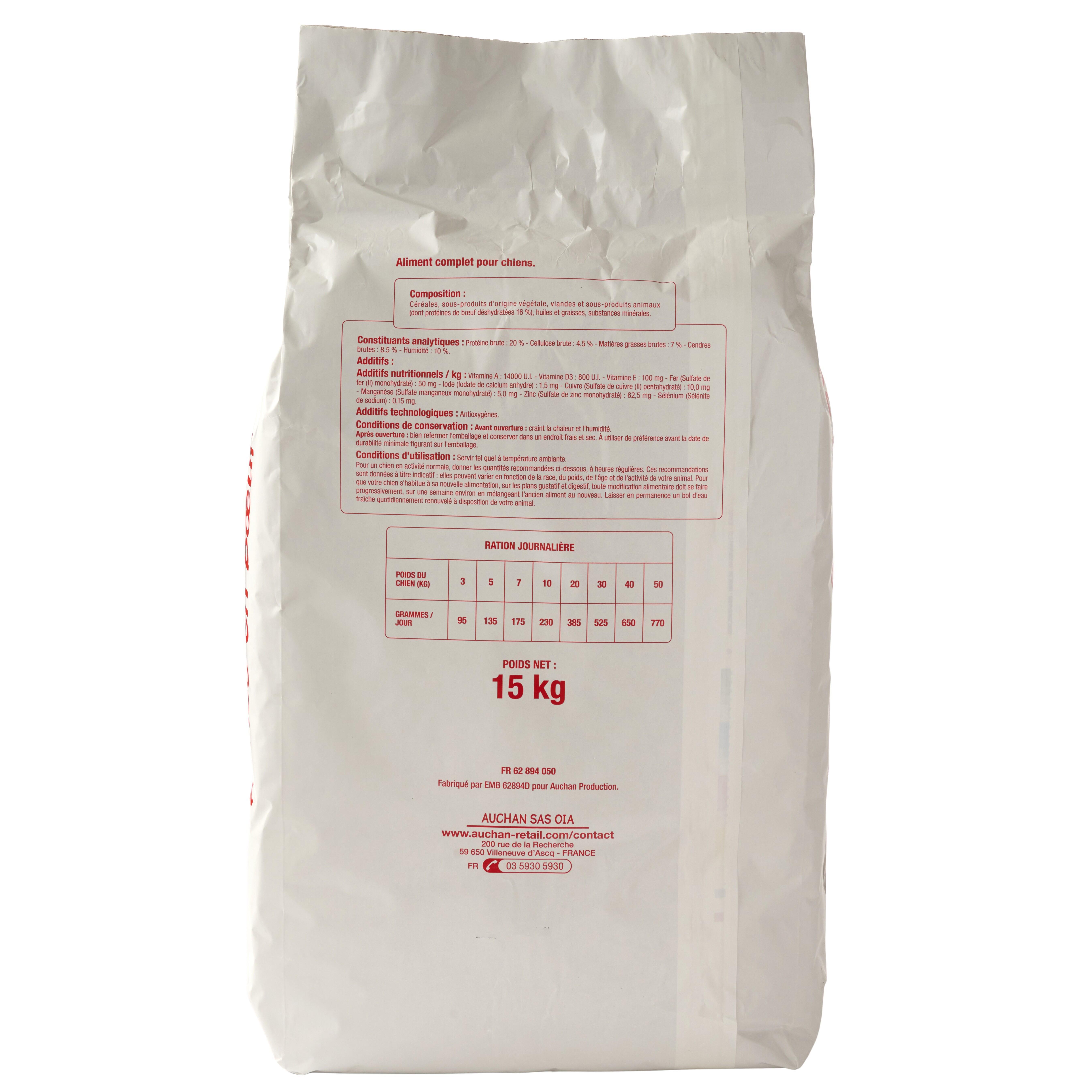 Voir la diapositive 3 : POUCE Croquettes au boeuf pour chien 15kg