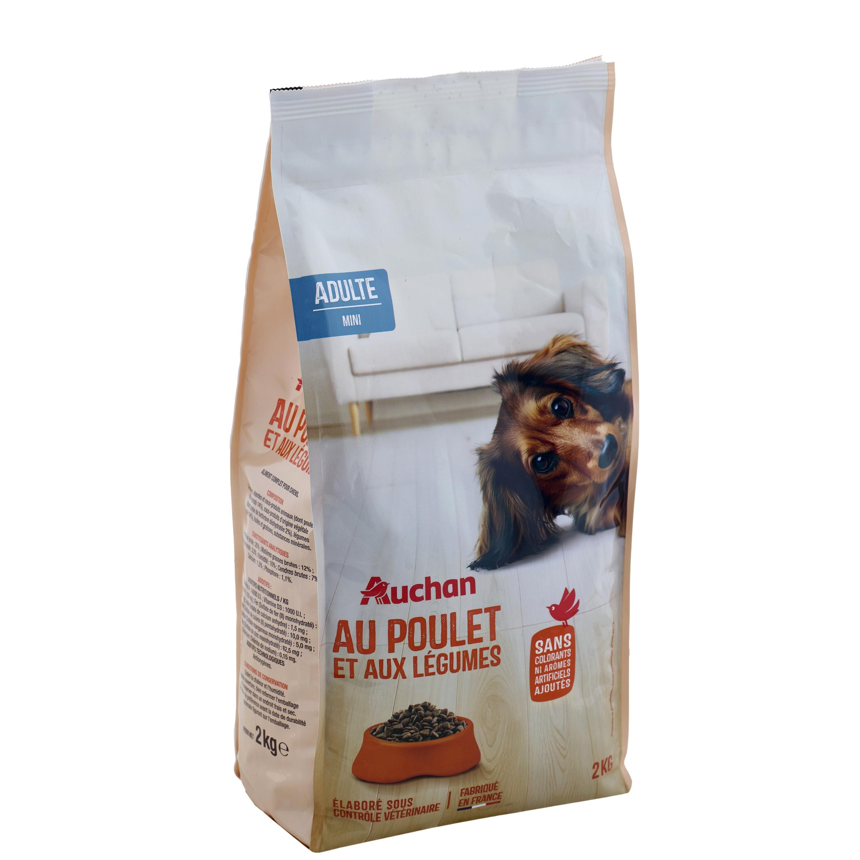 Voir la diapositive 5 : AUCHAN Croquettes au poulet et aux légumes pour petit chien 2kg