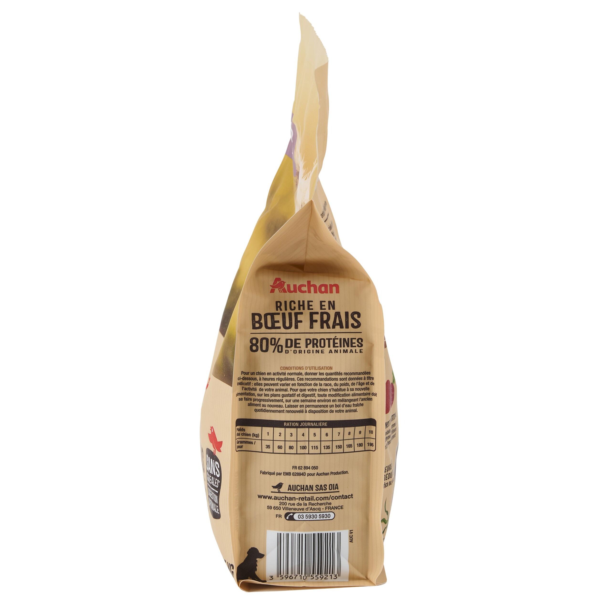 Voir la diapositive 6 : AUCHAN Croquettes au boeuf frais sans céréales pour petit chien senior 1.25kg