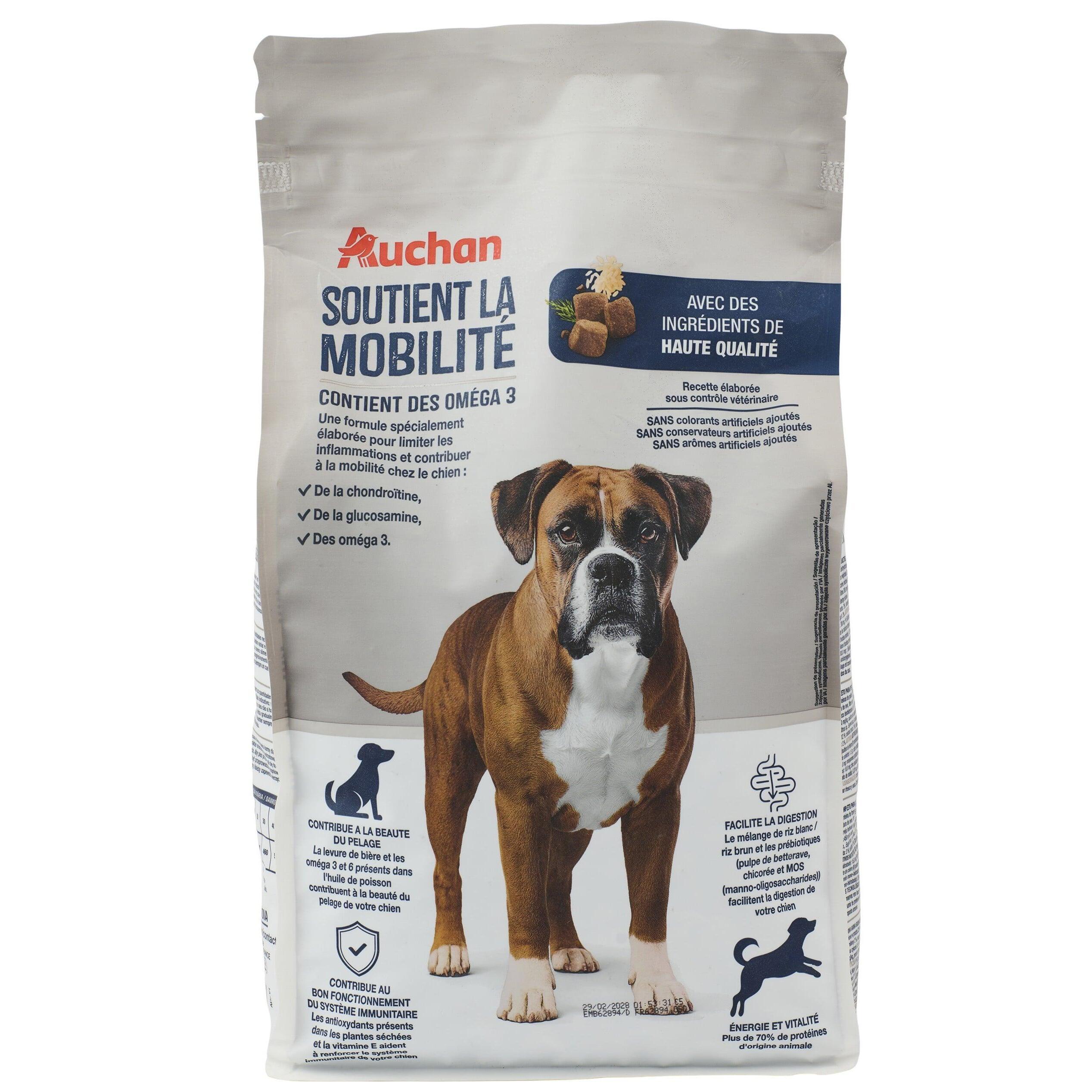 Voir la diapositive 3 : AUCHAN Croquettes soutient la mobilité pour chien 3kg