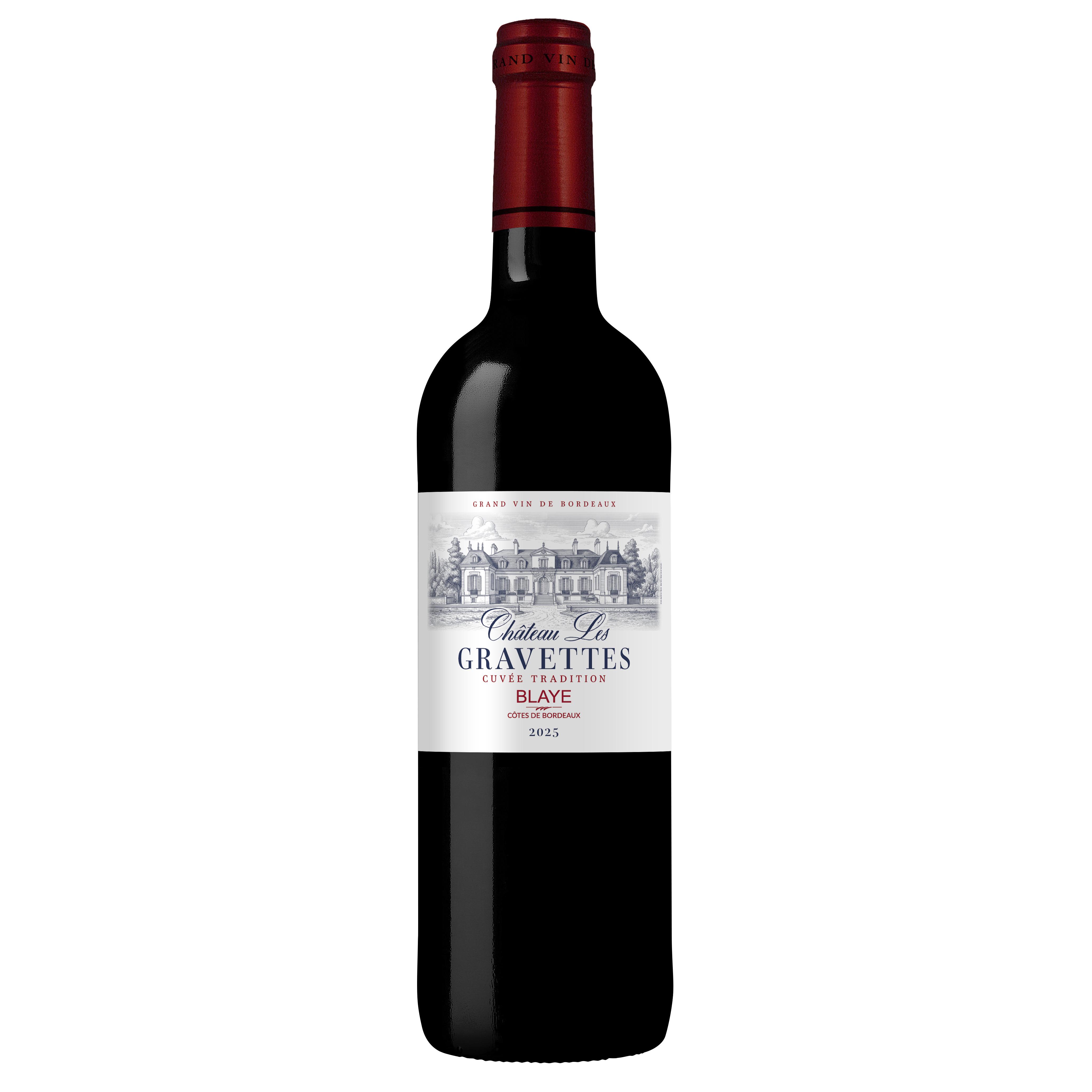 AOP Blaye Côtes de Bordeaux château les Gravettes rouge 2025 cuvée Tradition 75cl
