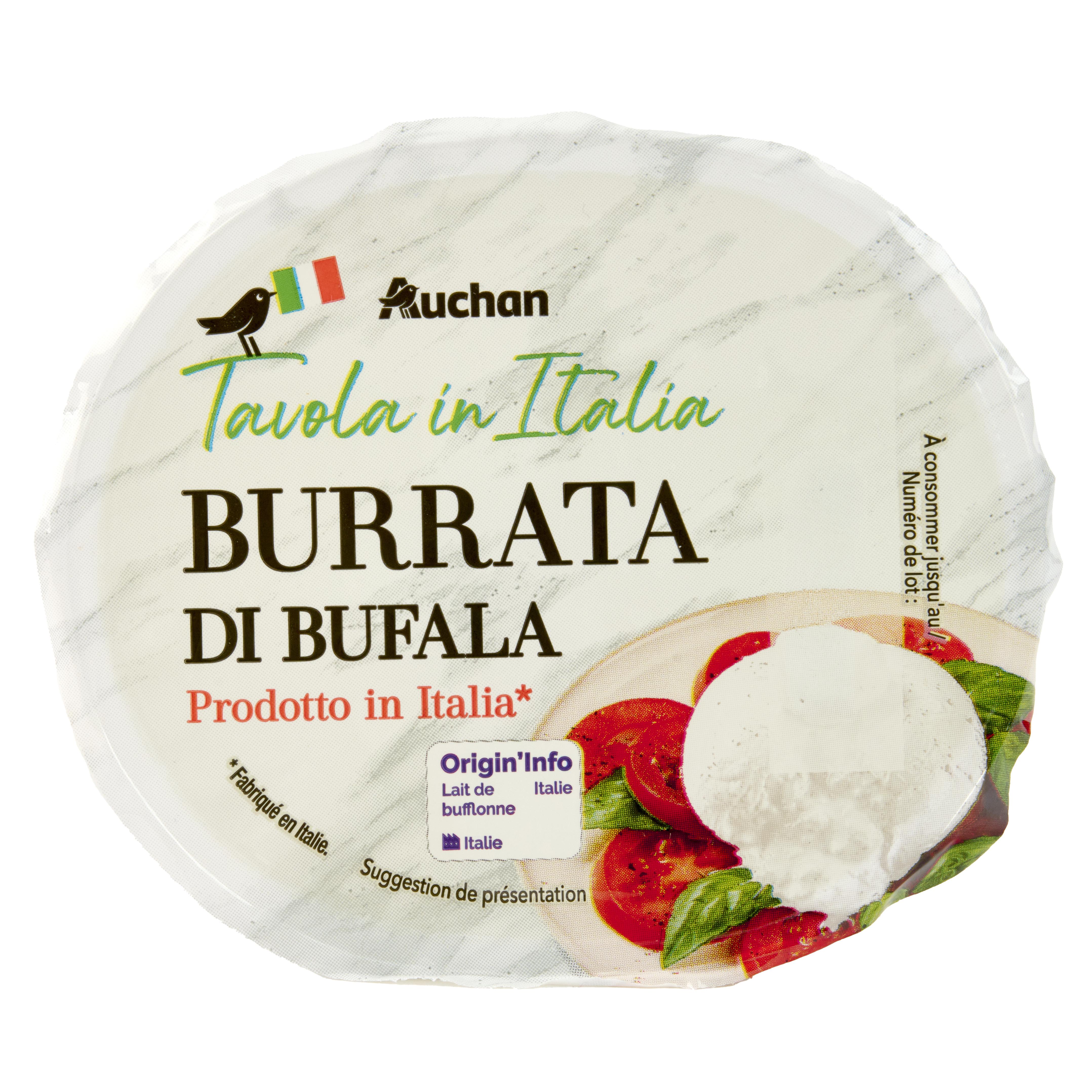 AUCHAN Tavola in Italia Burrata di bufala 125g