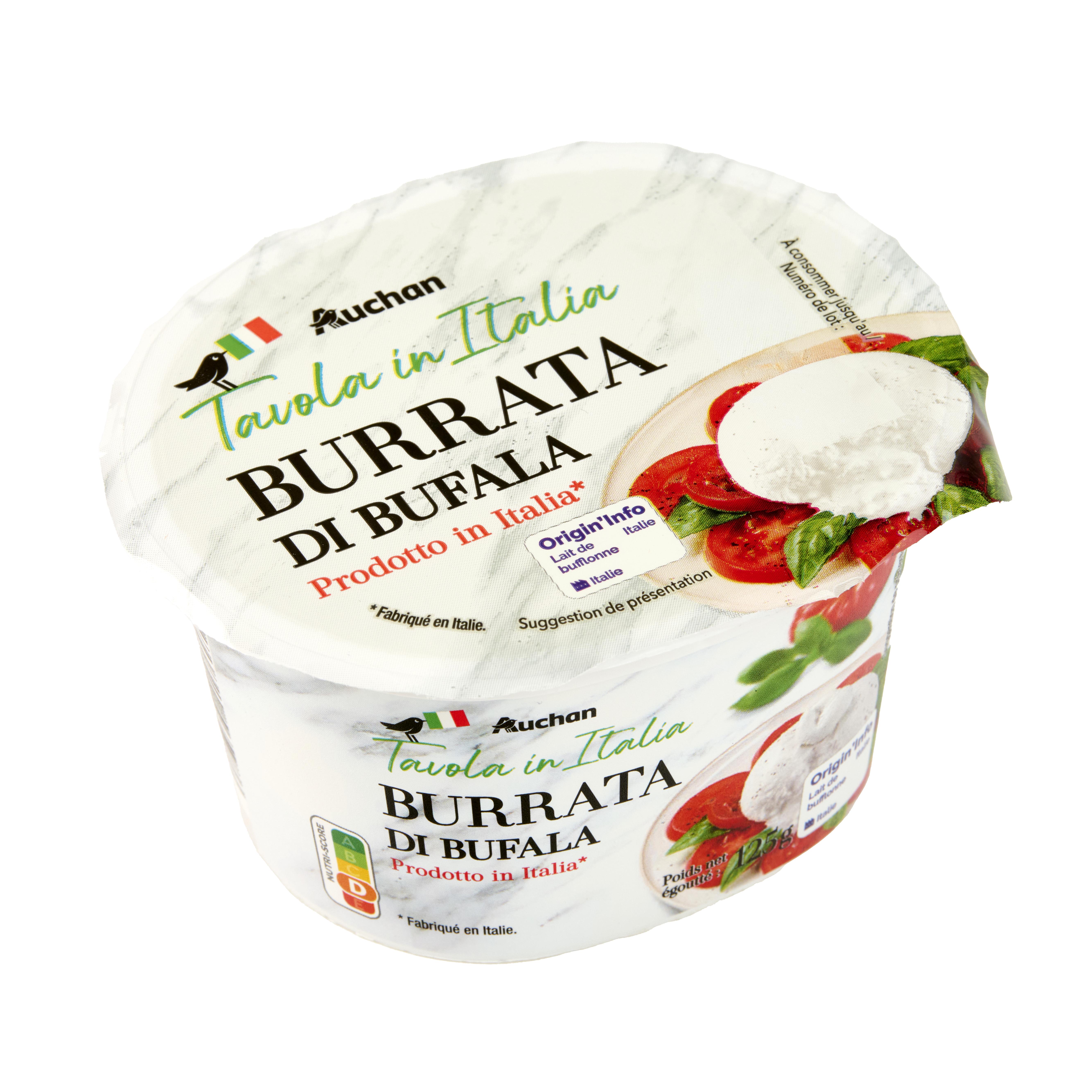 Voir la diapositive 2 : AUCHAN Tavola in Italia Burrata di bufala 125g