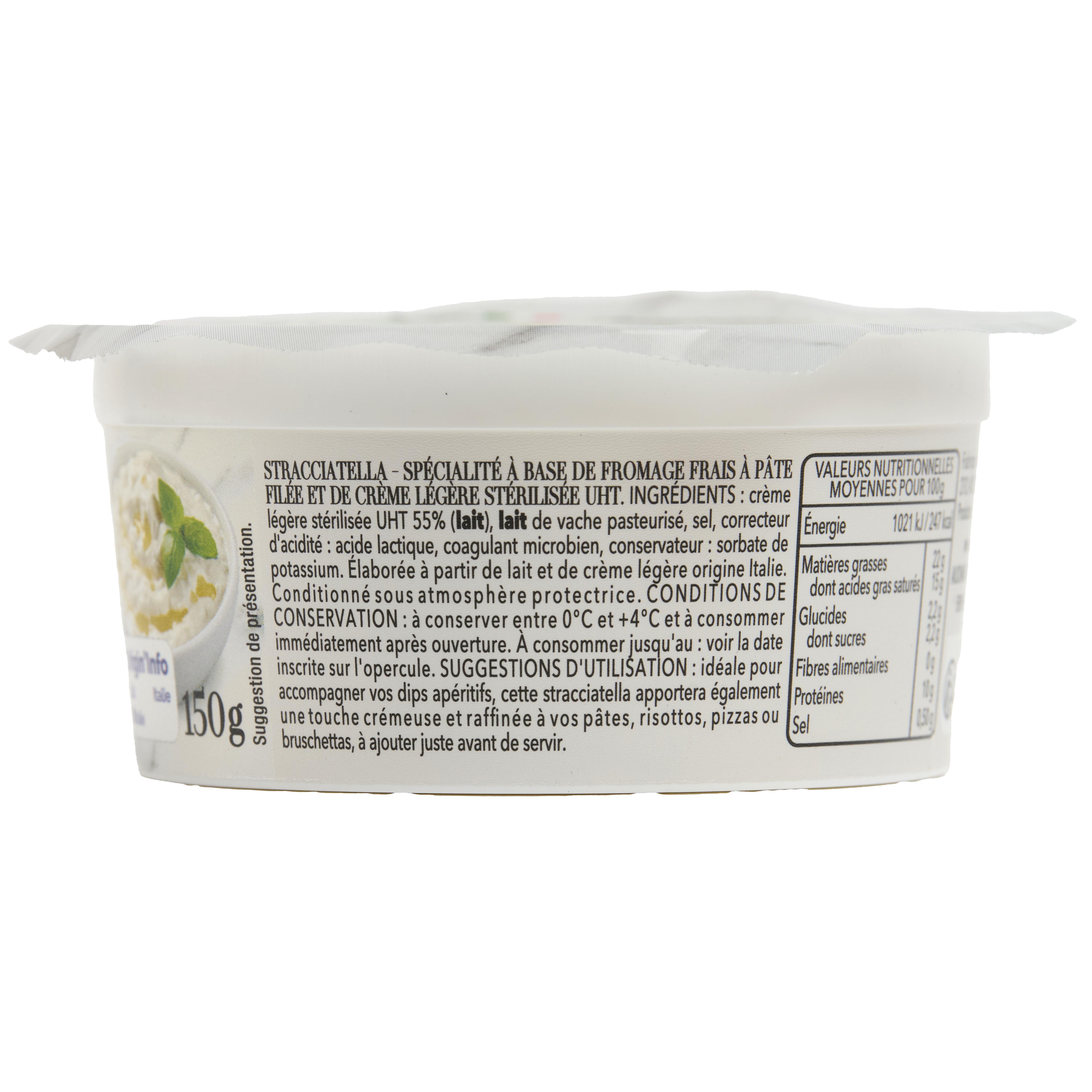 Voir la diapositive 4 : AUCHAN Tavola in Italia Stracciatella 150g