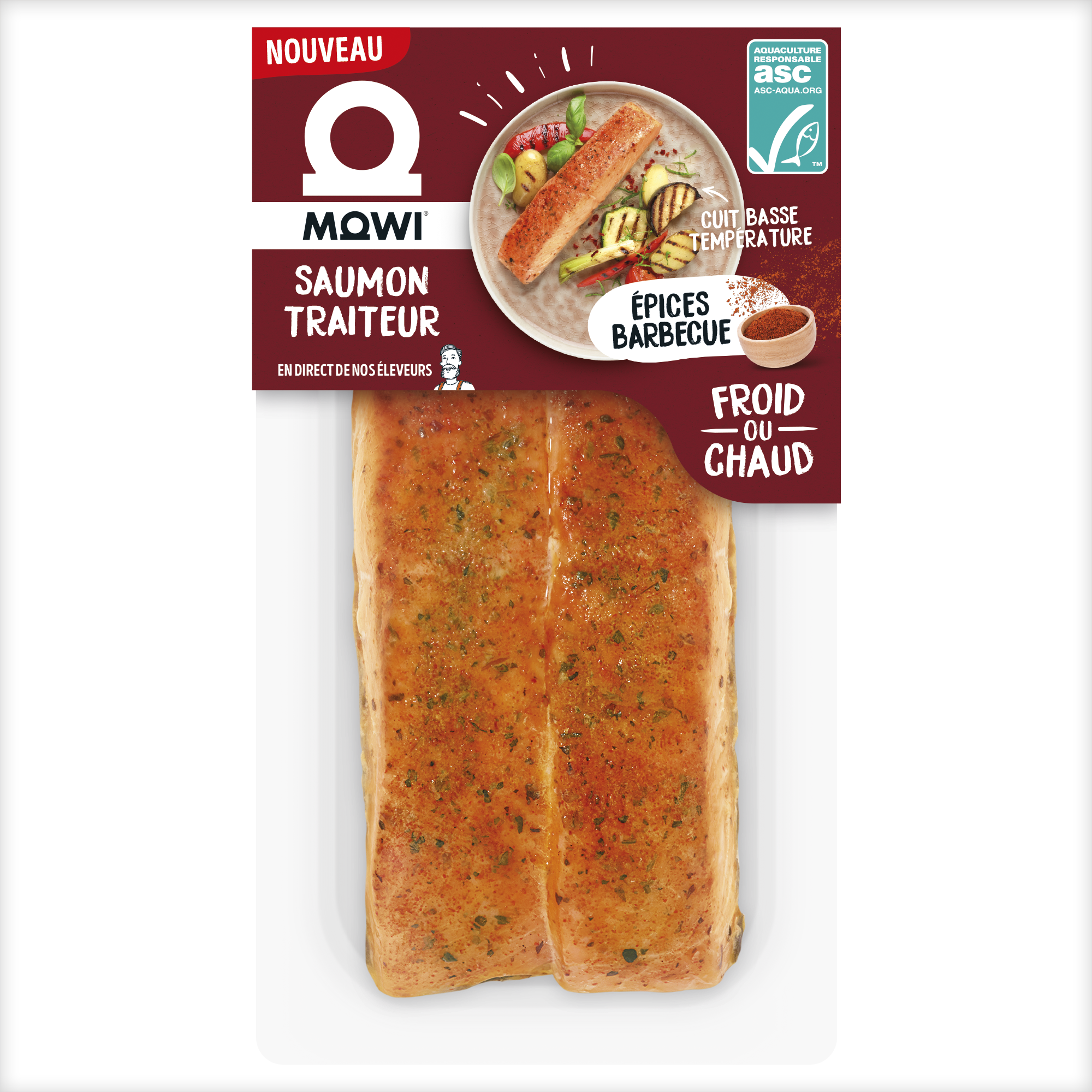 MOWI Saumon traiteur épices barbecue 2 pavés 220g