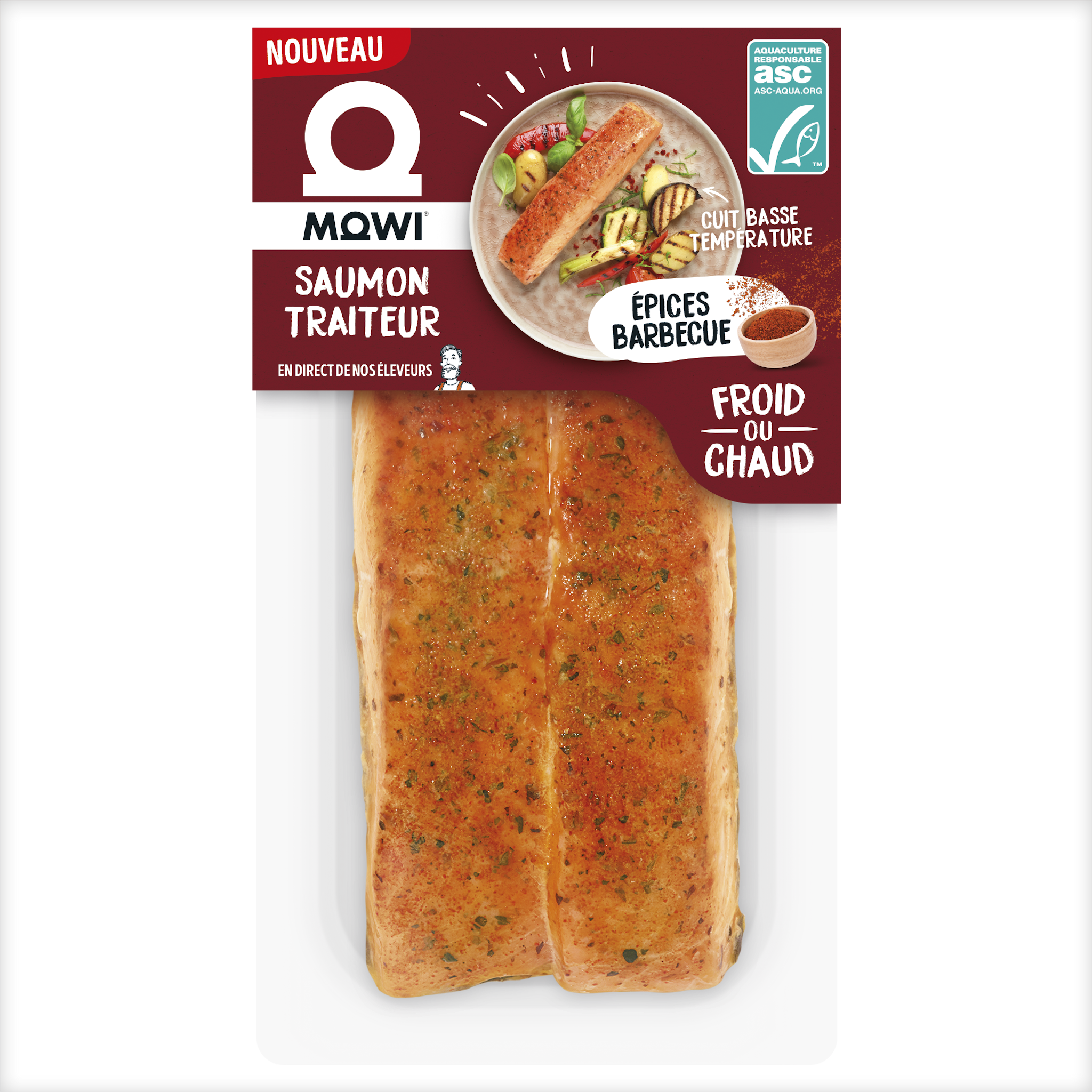 MOWI Saumon traiteur épices barbecue 2 pavés 220g