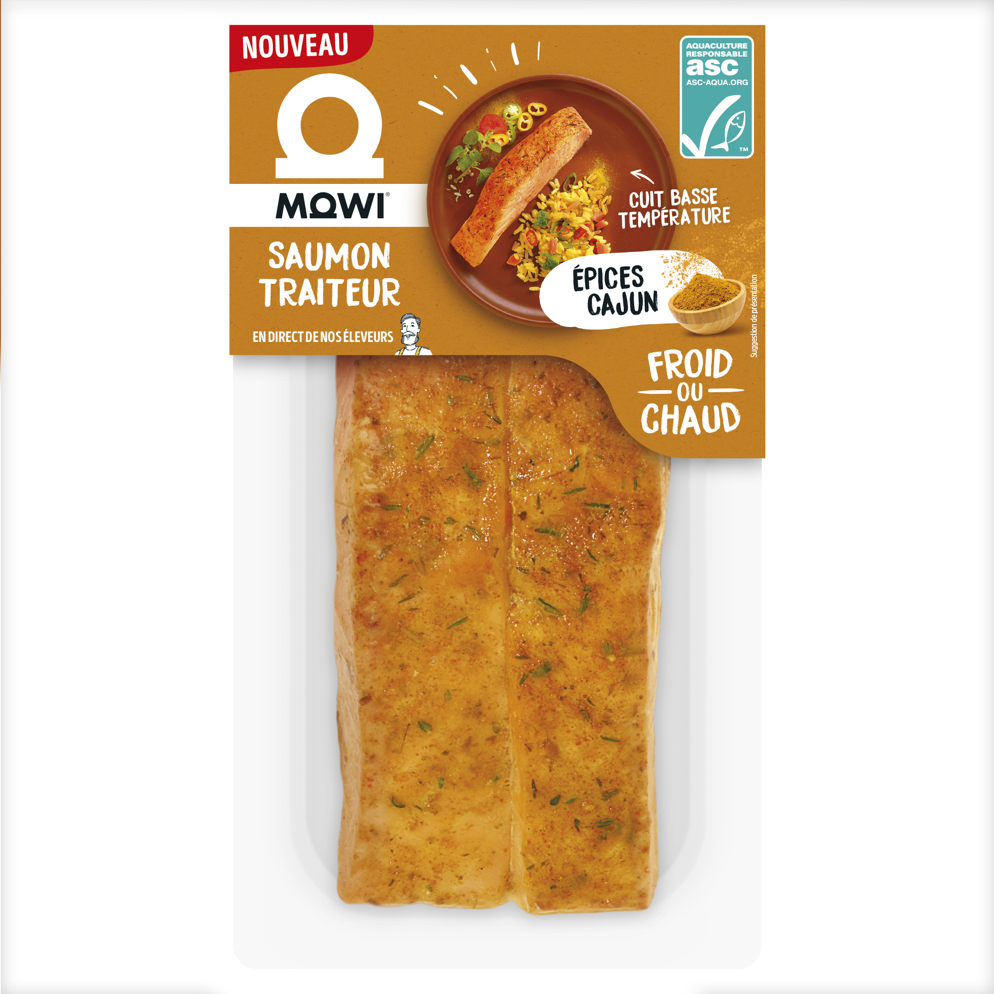 MOWI Saumon traiteur épices cajun 2 pavés 220g