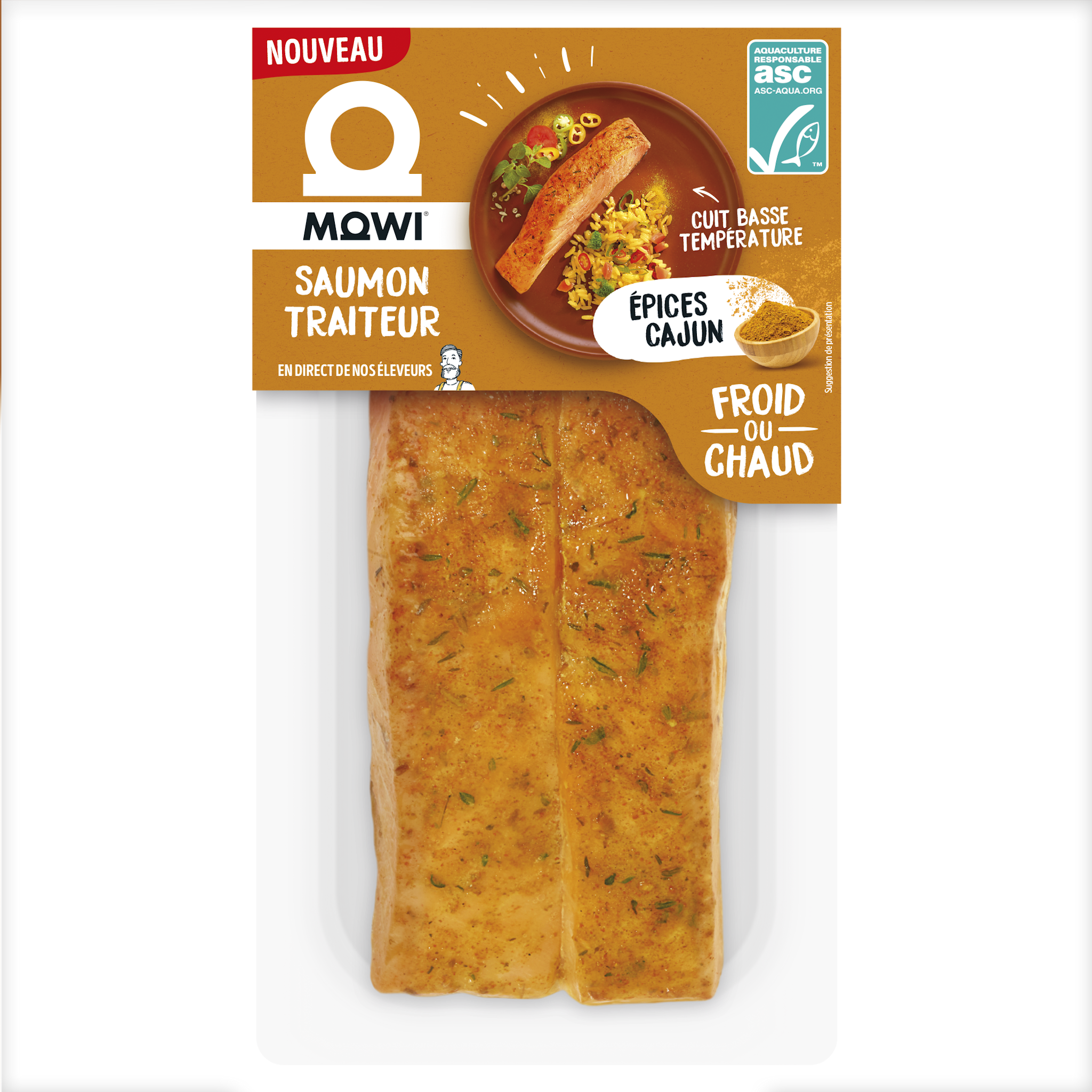 MOWI Saumon traiteur épices cajun 2 pavés 220g