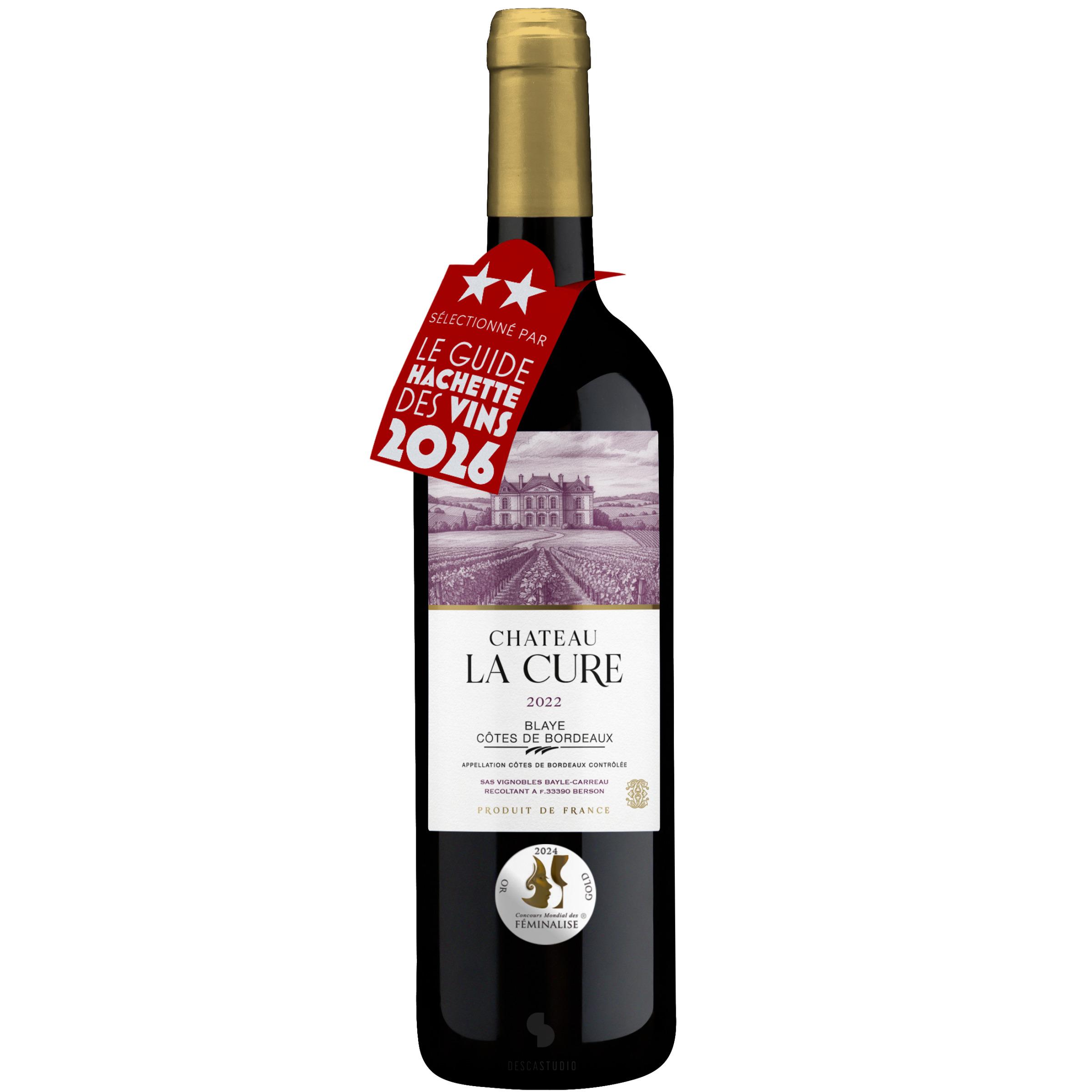 AOP Blaye côtes de Bordeaux Château La Cure rouge 2022 HVE 75cl