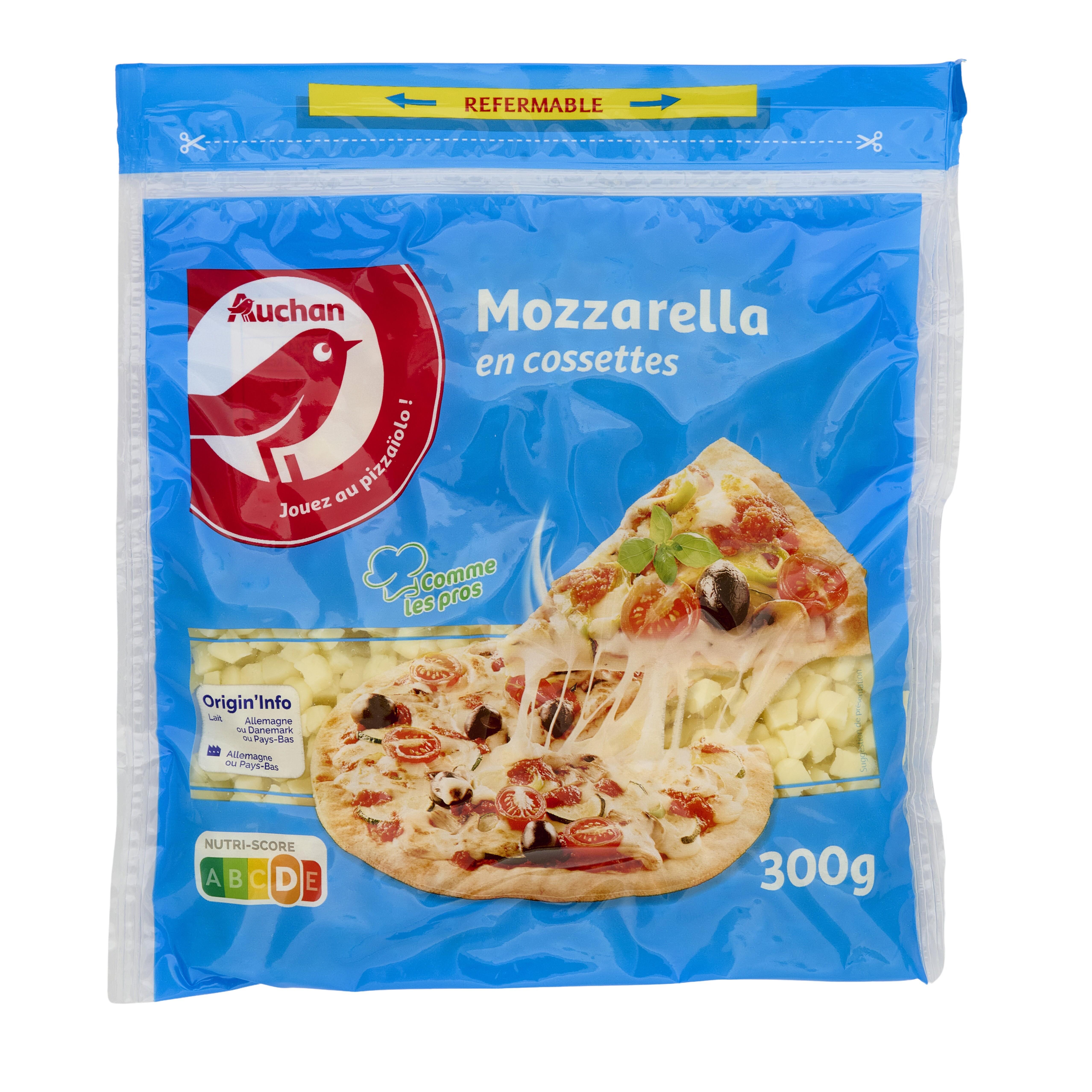 AUCHAN Mozzarella cossette 300g