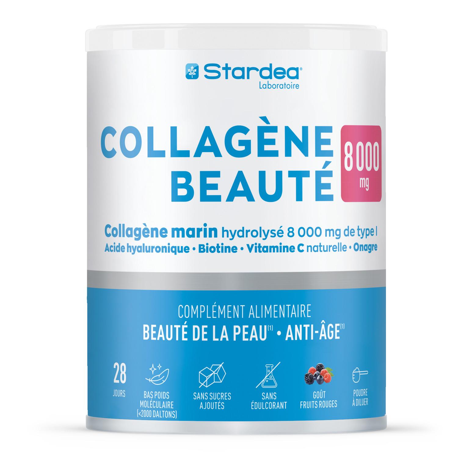 STARDEA Collagène marin 8000mg en poudre goût fruits rouges 28 jours 265g